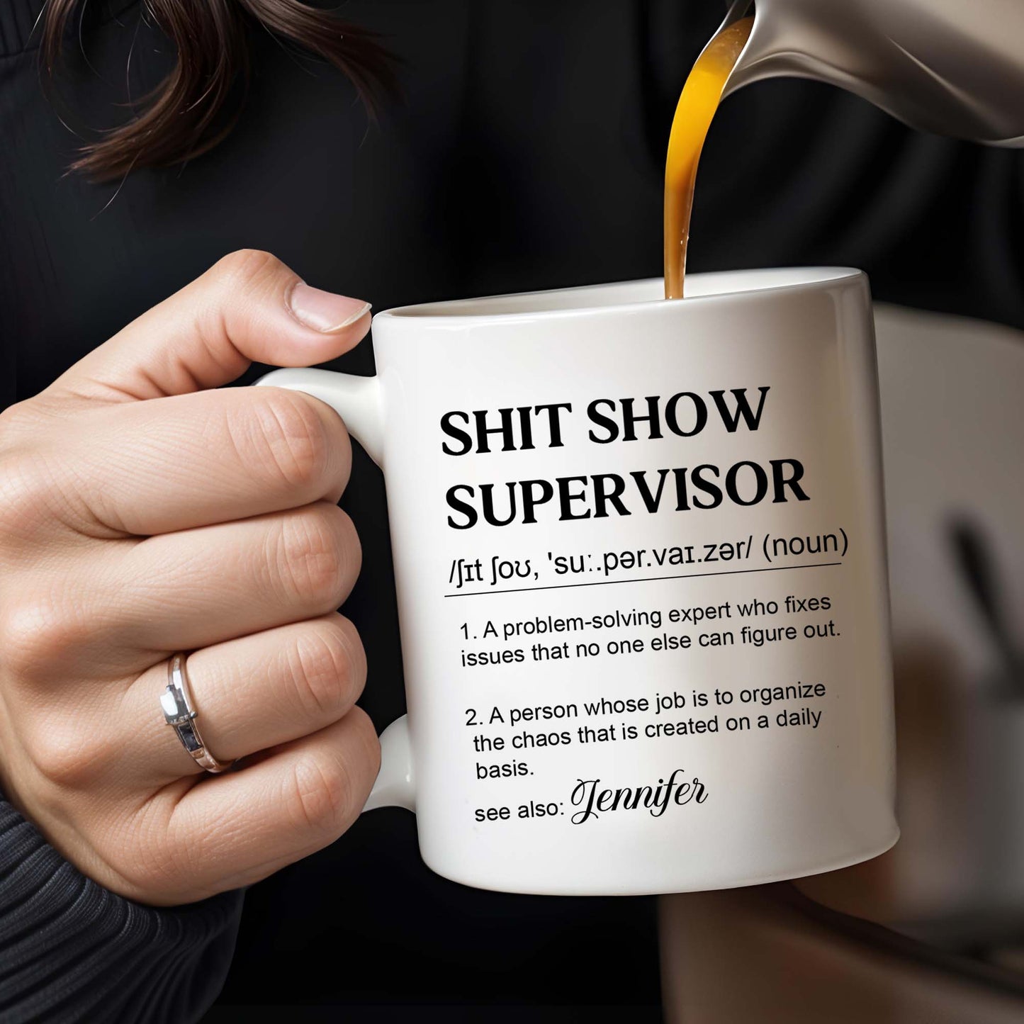 Problem-Solving Expert Supervisor Organizes Daily Chaos - Personalized Custom Coffee Mug - COL049_MG