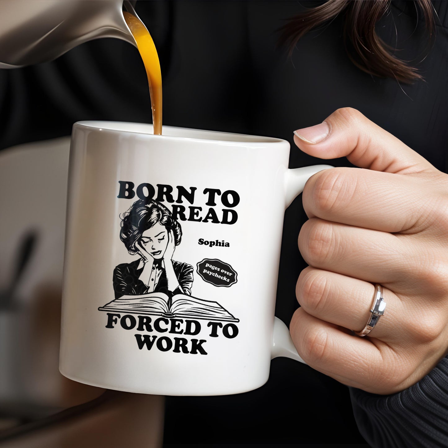 Born to Read Forced to Work Coffee Mug