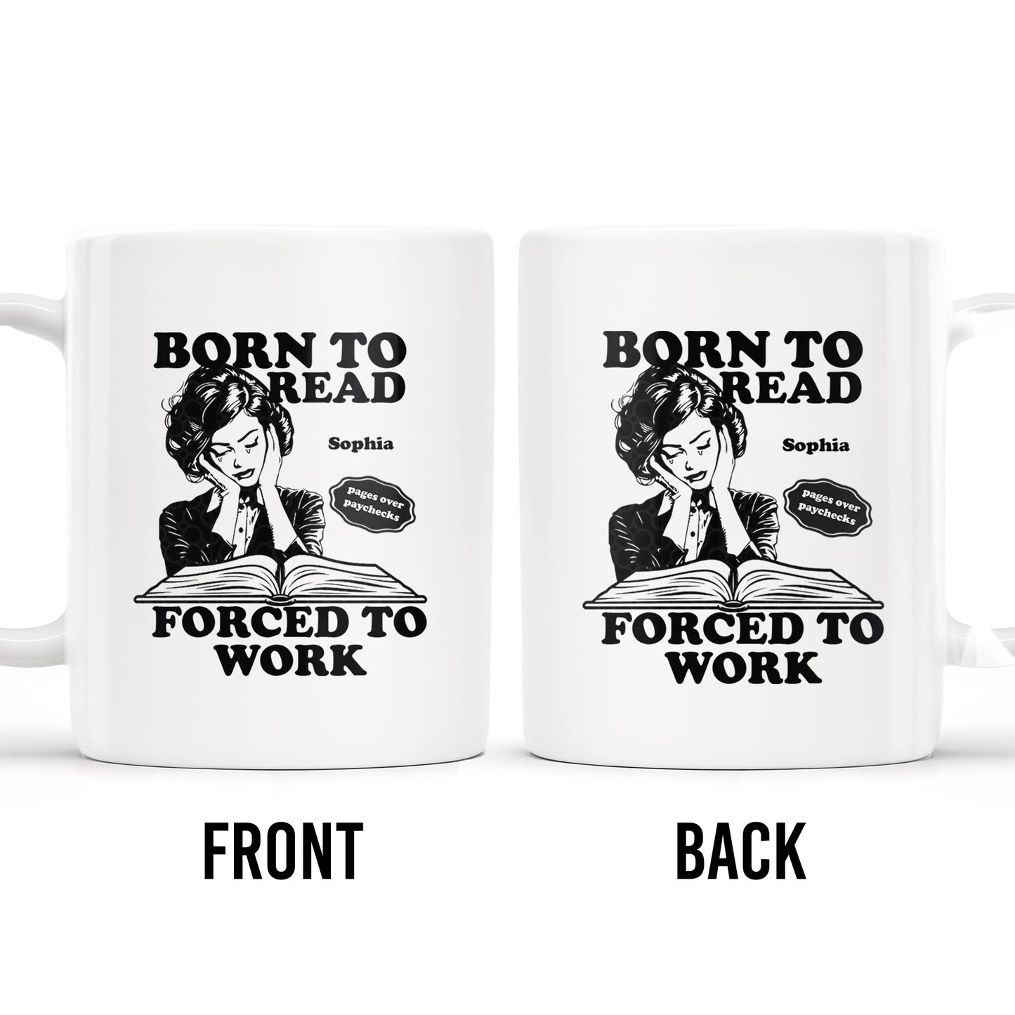 Born to Read Forced to Work Coffee Mug