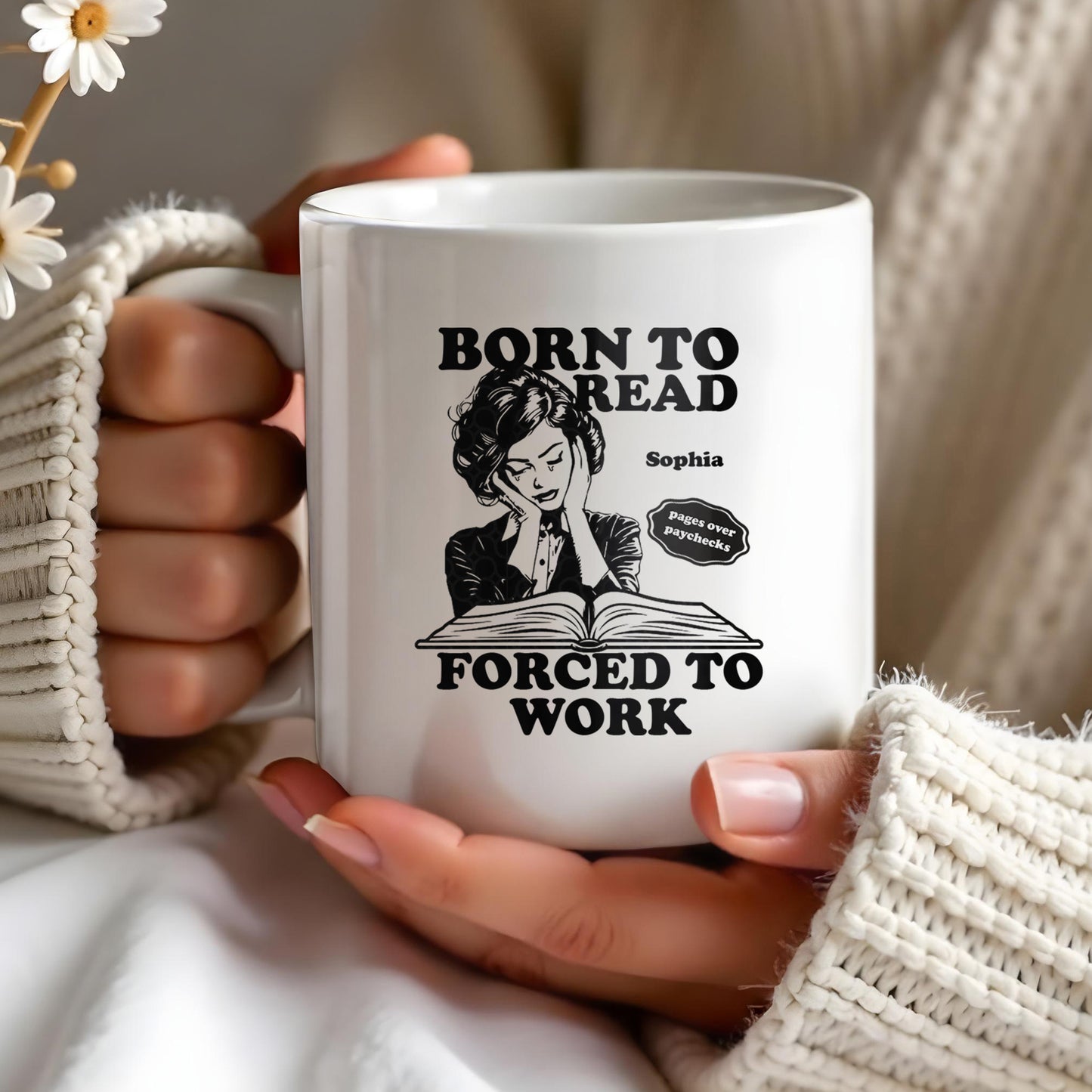 Born to Read Forced to Work Coffee Mug