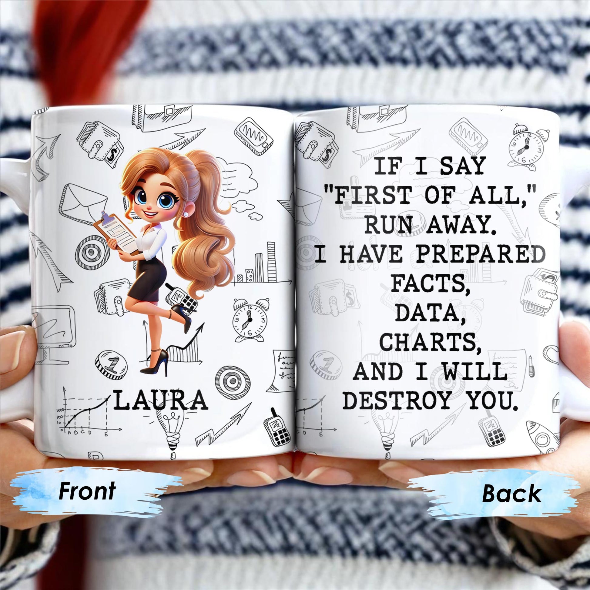 First Of All Run Away Facts Data Destroy Quote With Business Woman