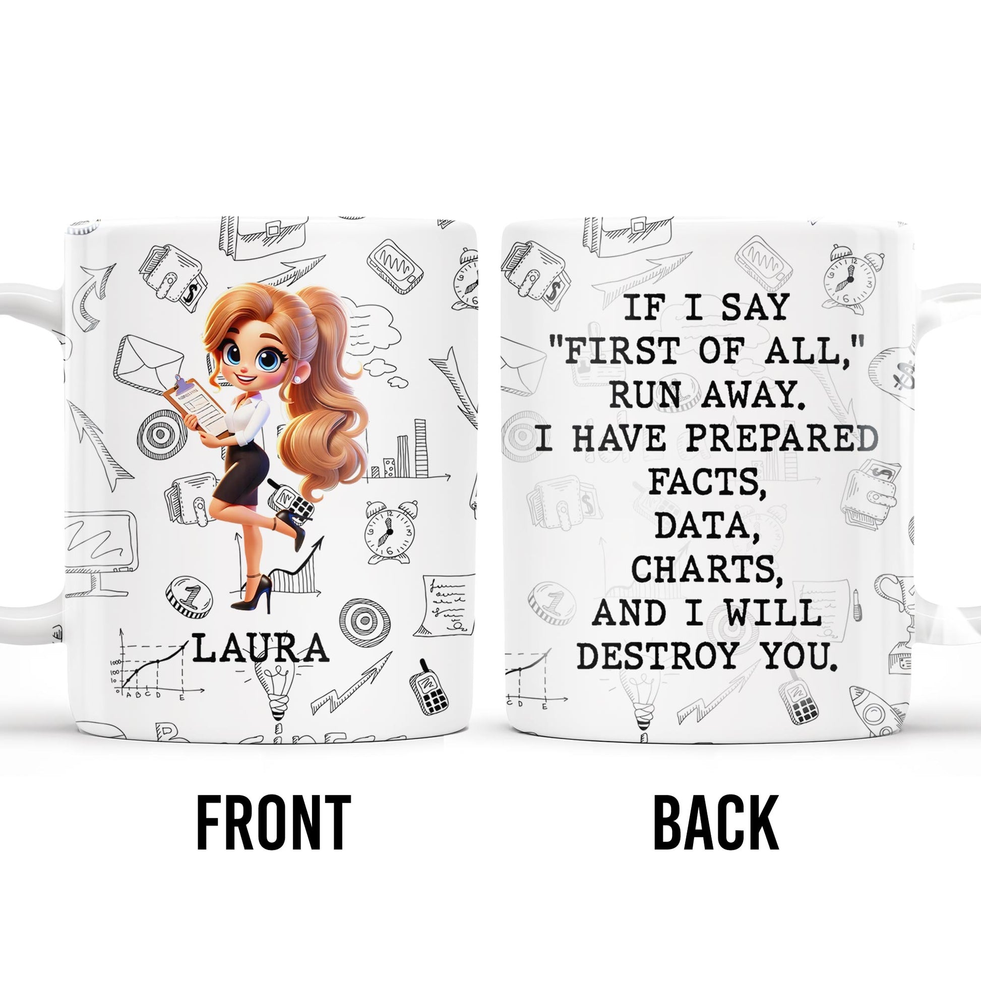 First Of All Run Away Facts Data Destroy Quote With Business Woman