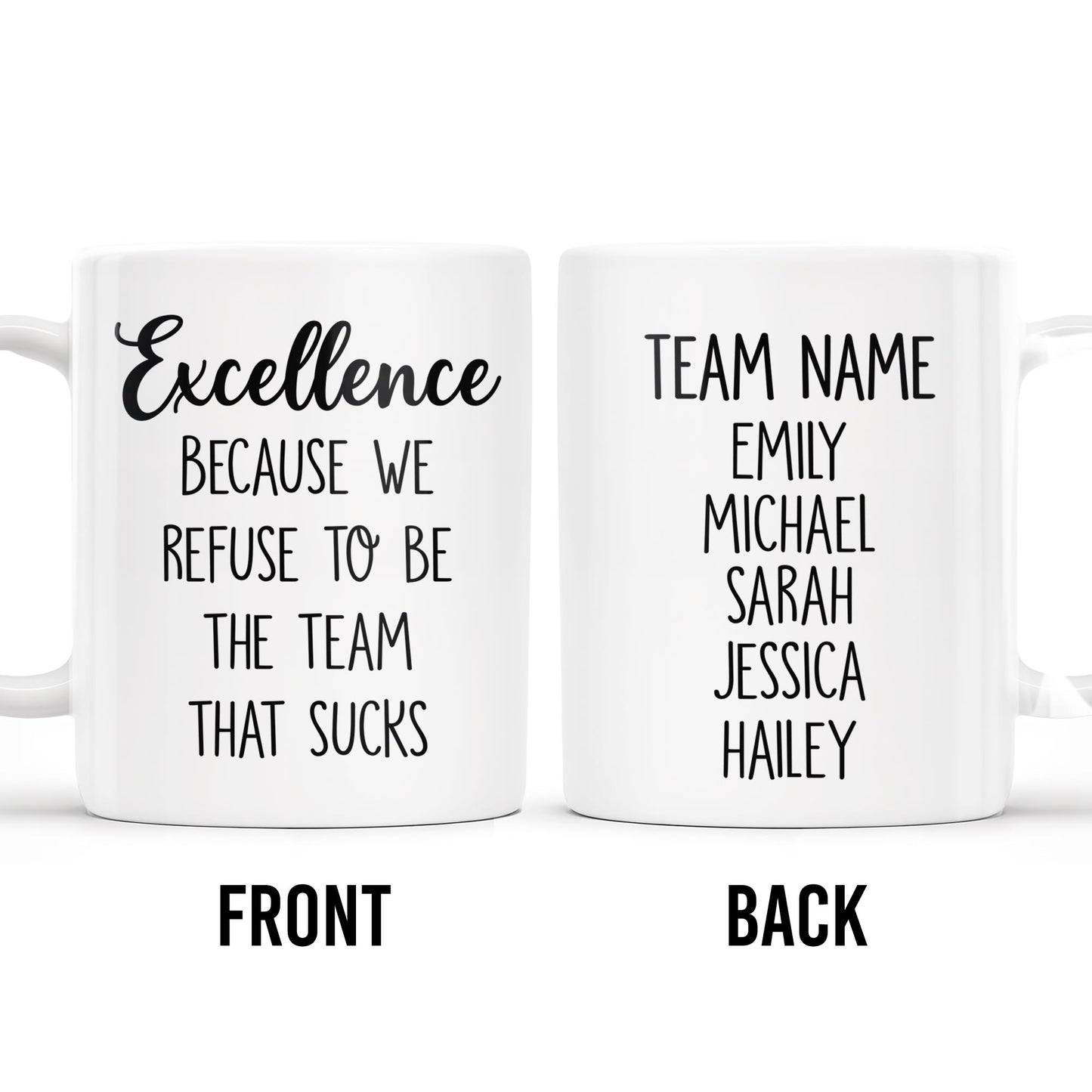 Excellence Team Motivation Custom Mug
