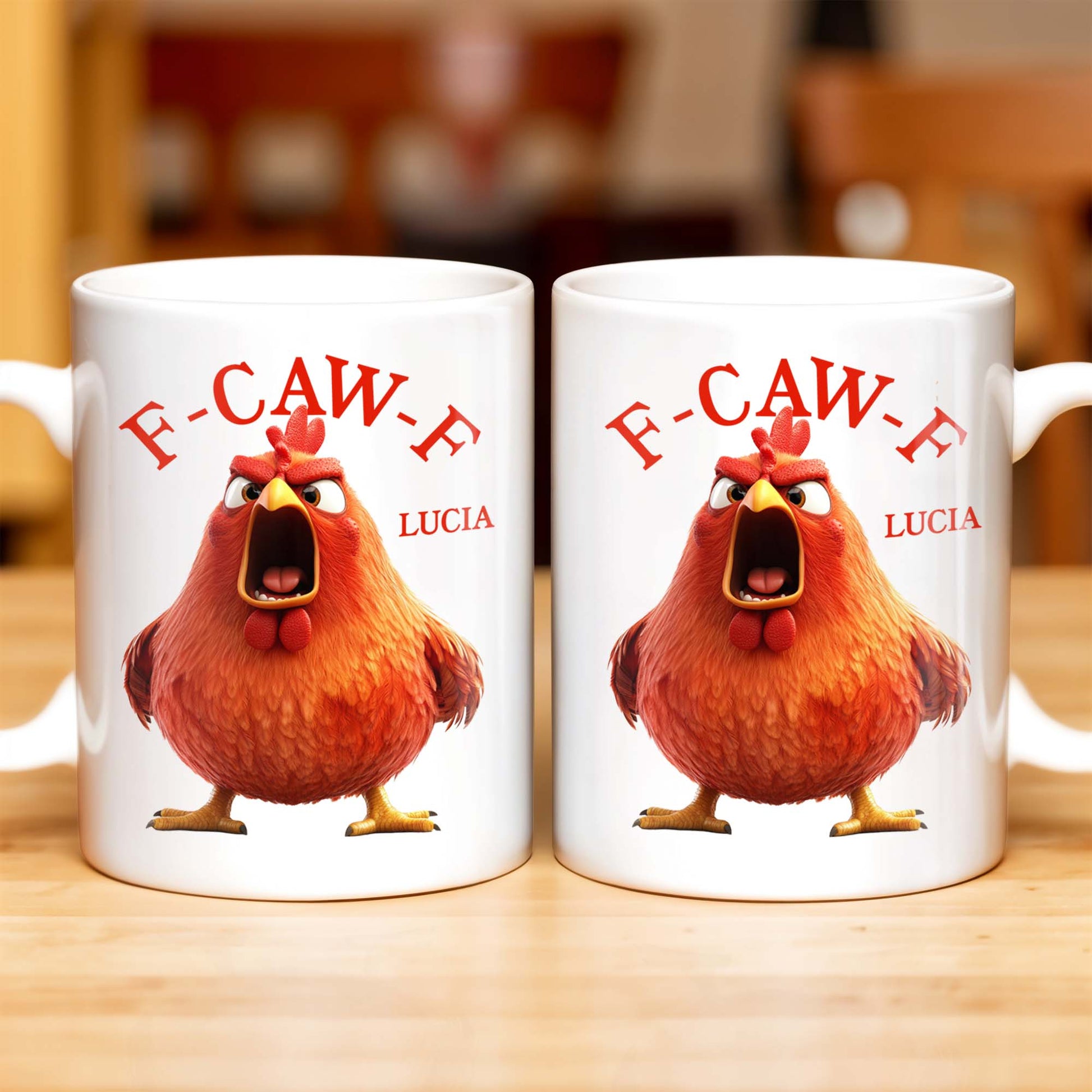 E-CAW-F Rooster Custom Coffee Mug