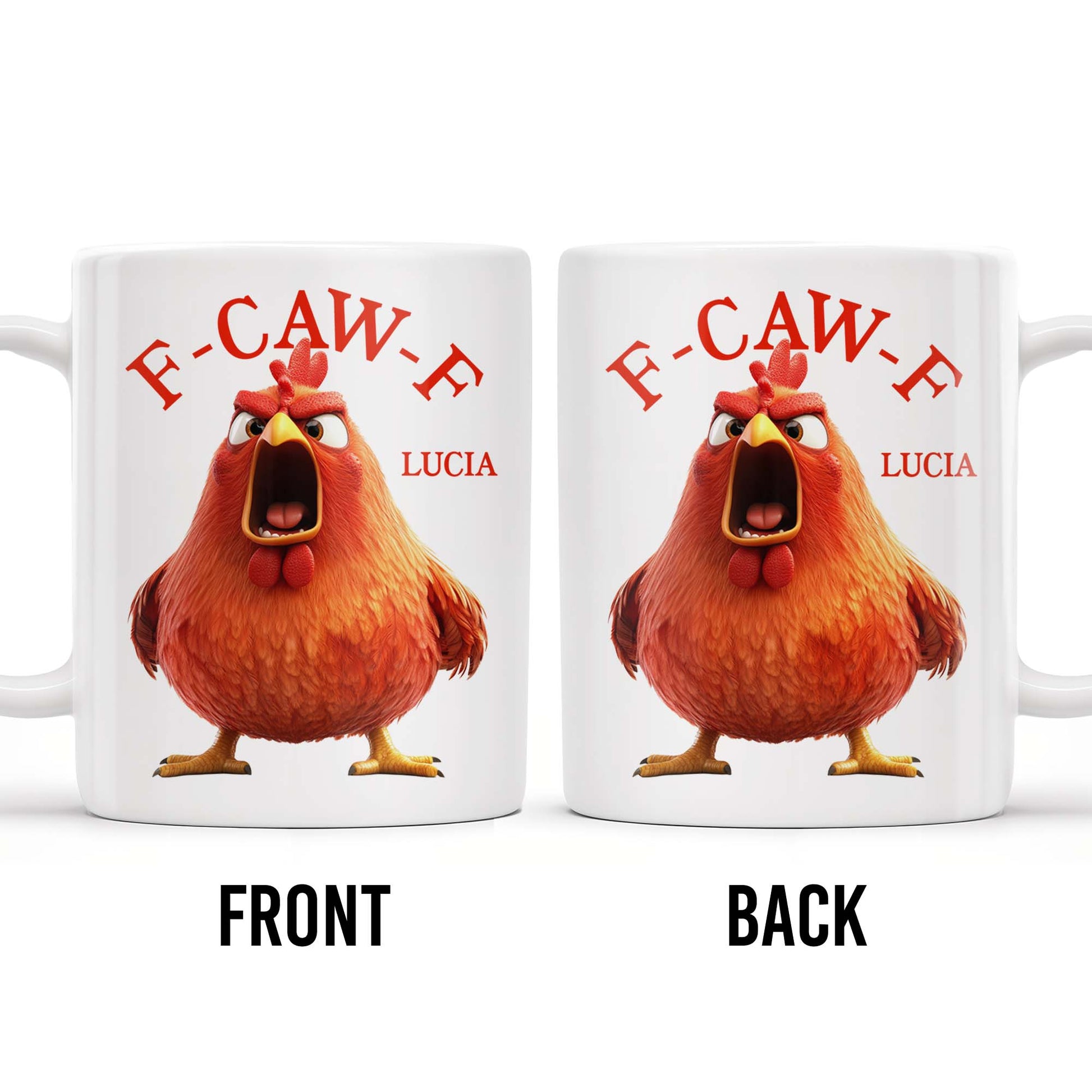 E-CAW-F Rooster Custom Coffee Mug