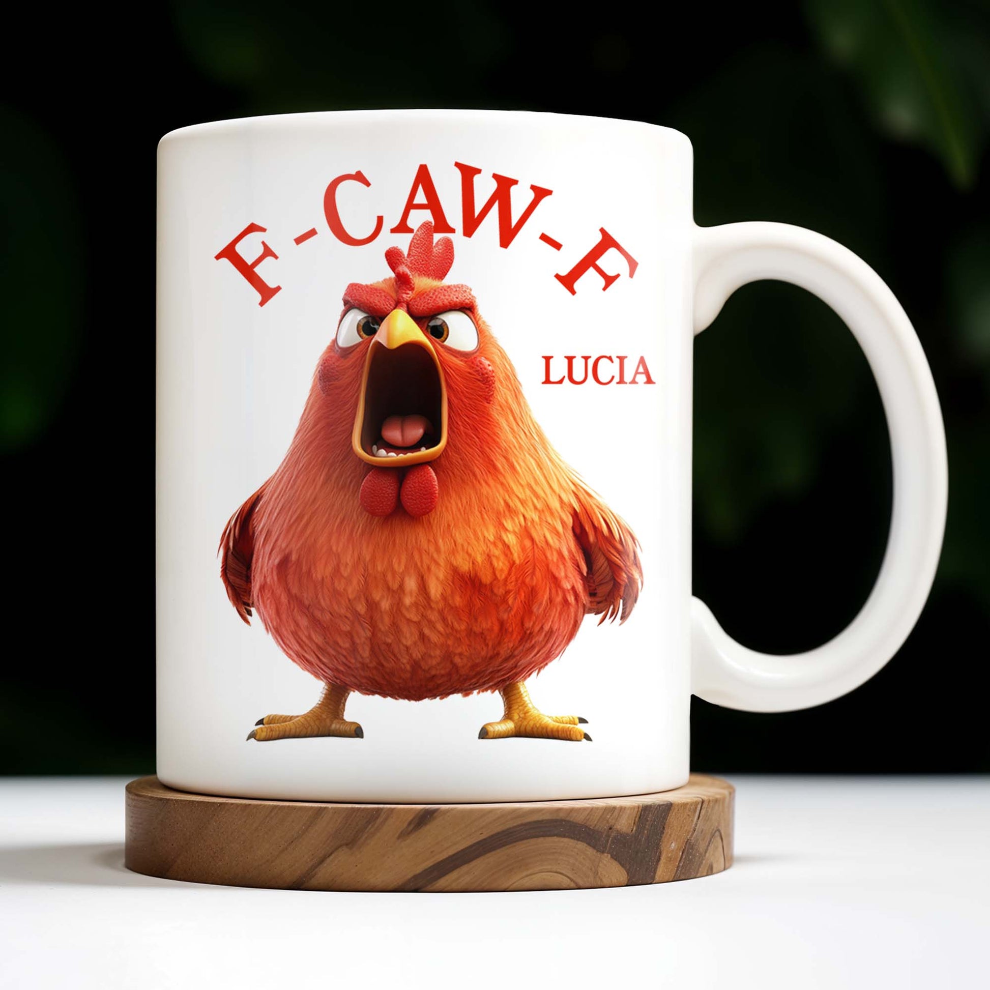 E-CAW-F Rooster Custom Coffee Mug