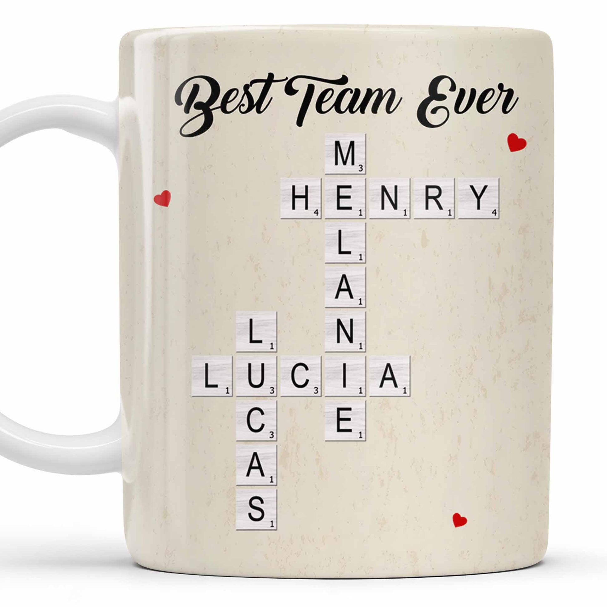 Best Team Ever Scrabble Tiles Heart Design