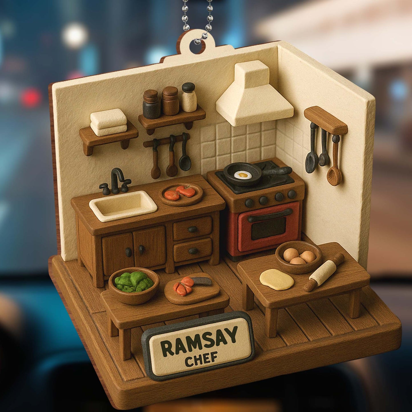 Customizable Kitchen Scene, Cooking Utensils And Vegetables