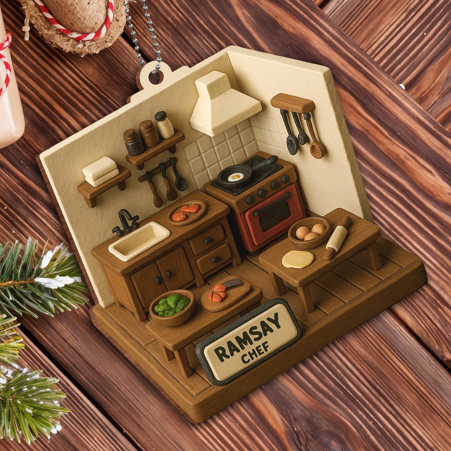 Customizable Kitchen Scene, Cooking Utensils And Vegetables