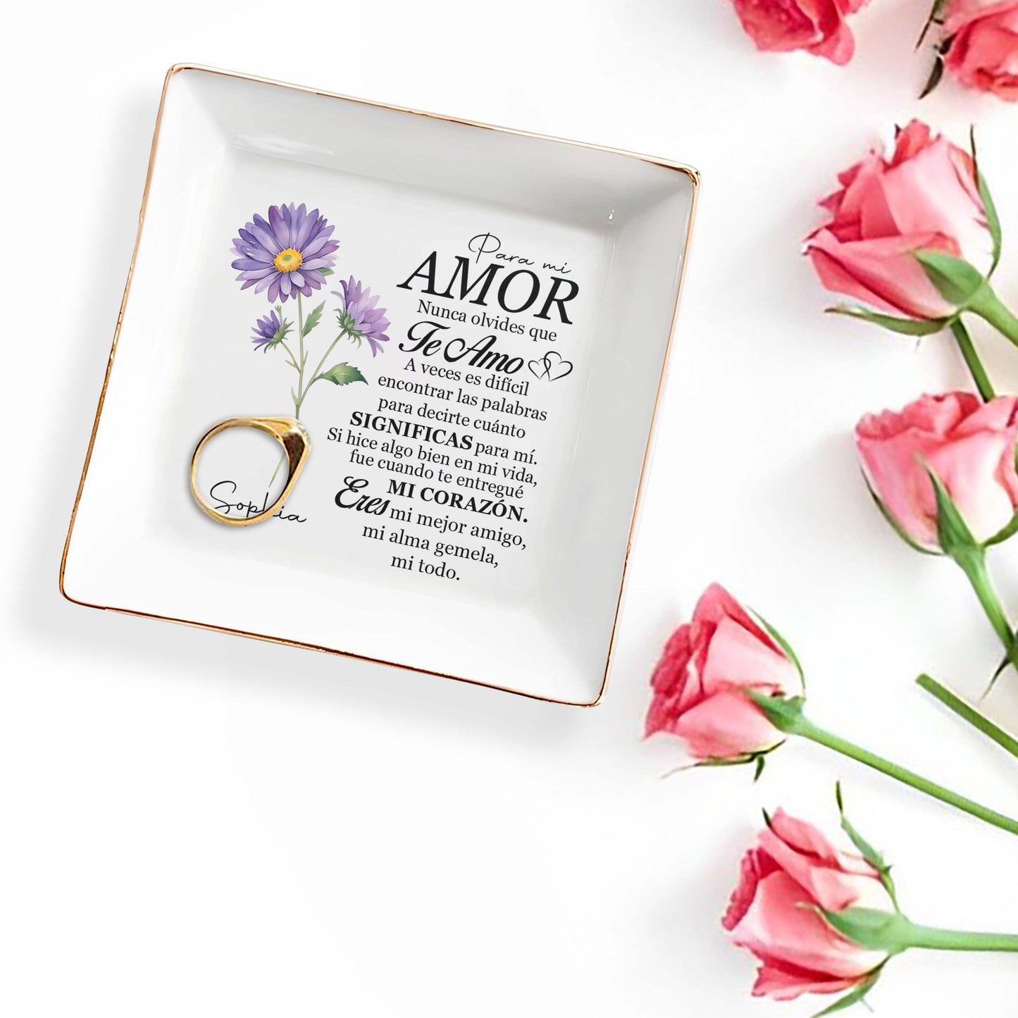 Para Mi Amor - Plato de joyería personalizado - CP016_SCRD