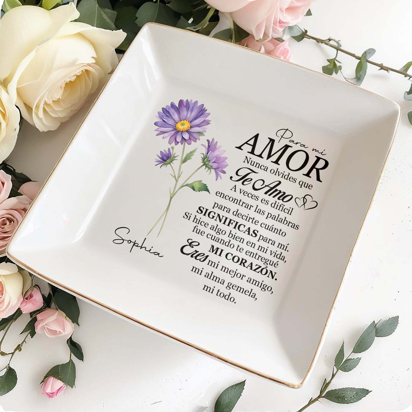 Para Mi Amor - Plato de joyería personalizado - CP016_SCRD