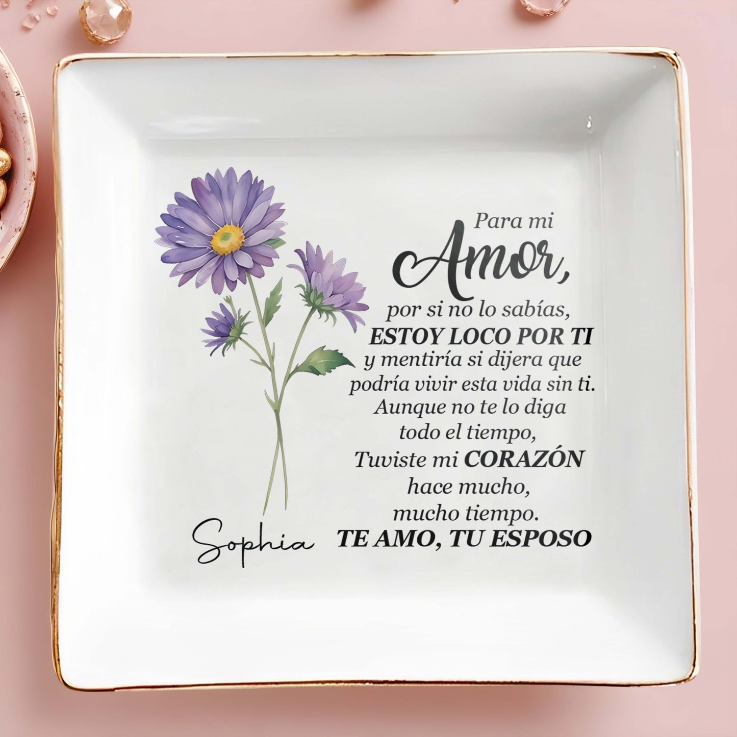 Para Mi Amor - Plat à bijoux personnalisé - CP017_SCRD