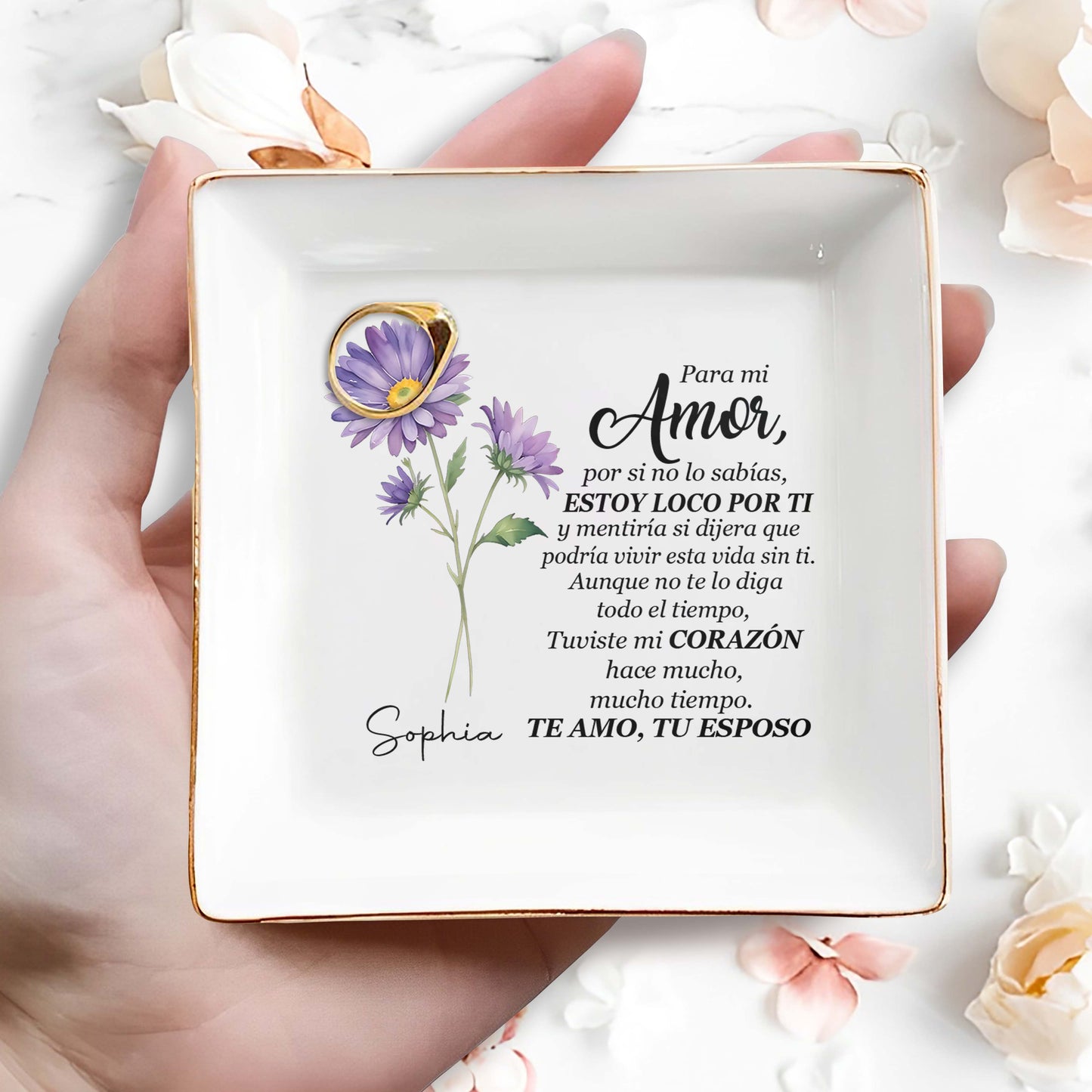 Para Mi Amor - Plat à bijoux personnalisé - CP017_SCRD