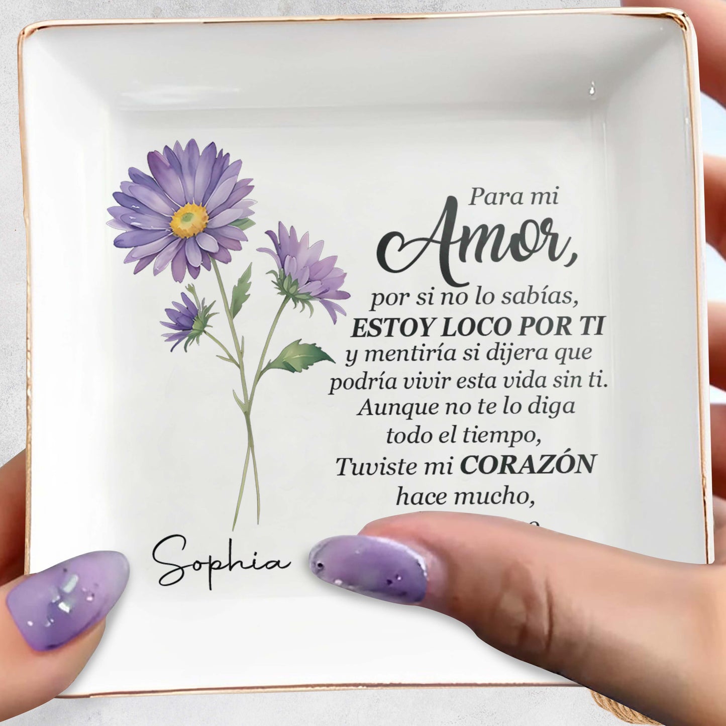 Para Mi Amor - Plat à bijoux personnalisé - CP017_SCRD