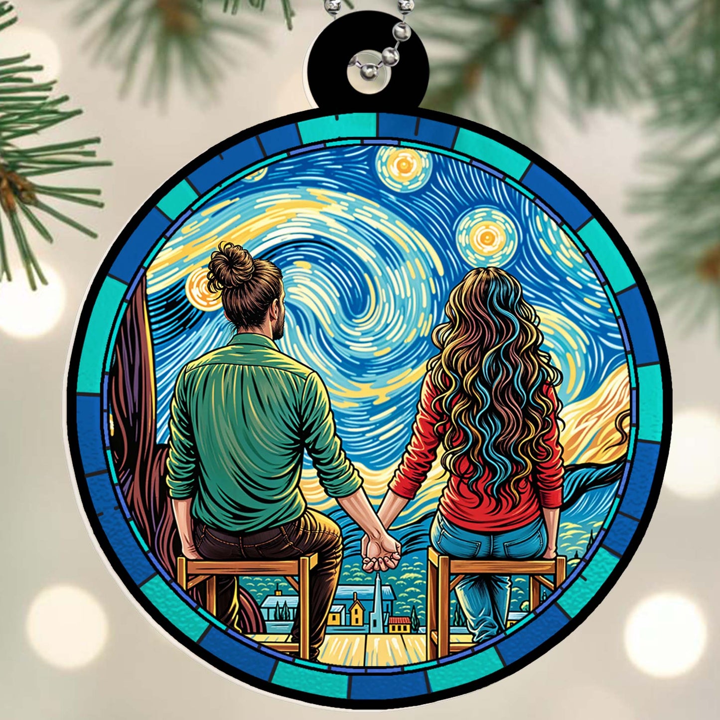 Together Forever, Never Apart Couple’s Ornament - Personalized Custom Acrylic Ornament, Car Ornament - CP022_HGO