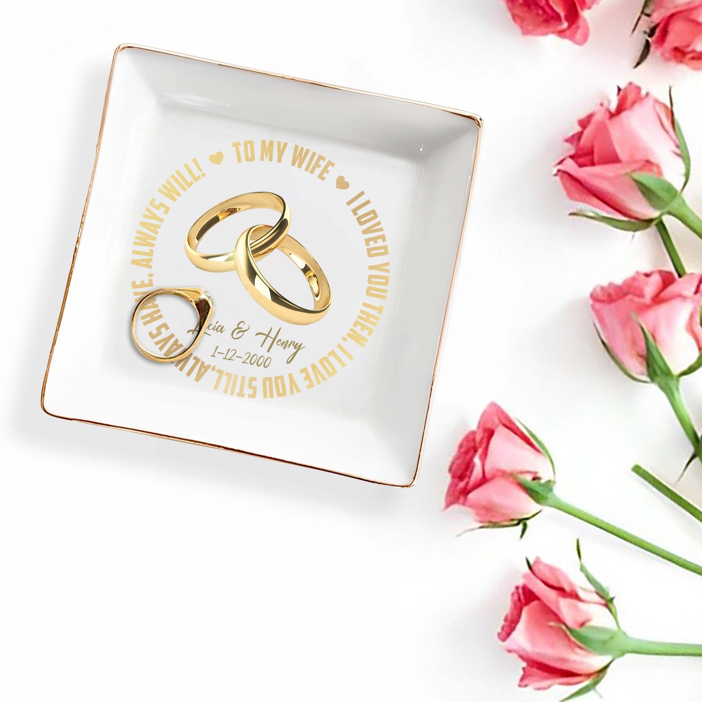 Loved You Then Love You Still Wedding Rings Heart Dish