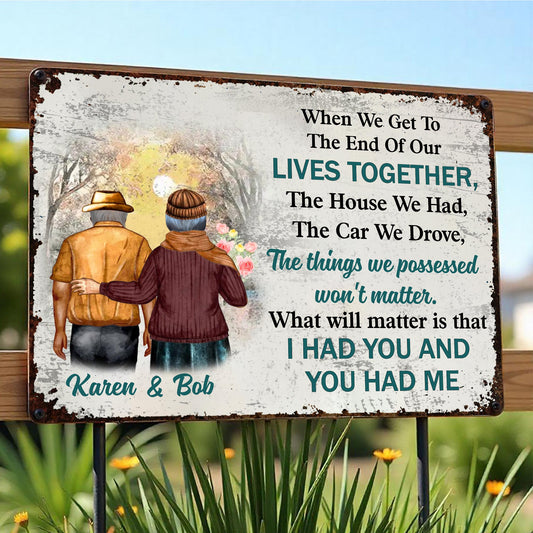 When We Get To The End Of Our Lives Together, I Had You And You Had Me, Elderly Couple And Flowers
