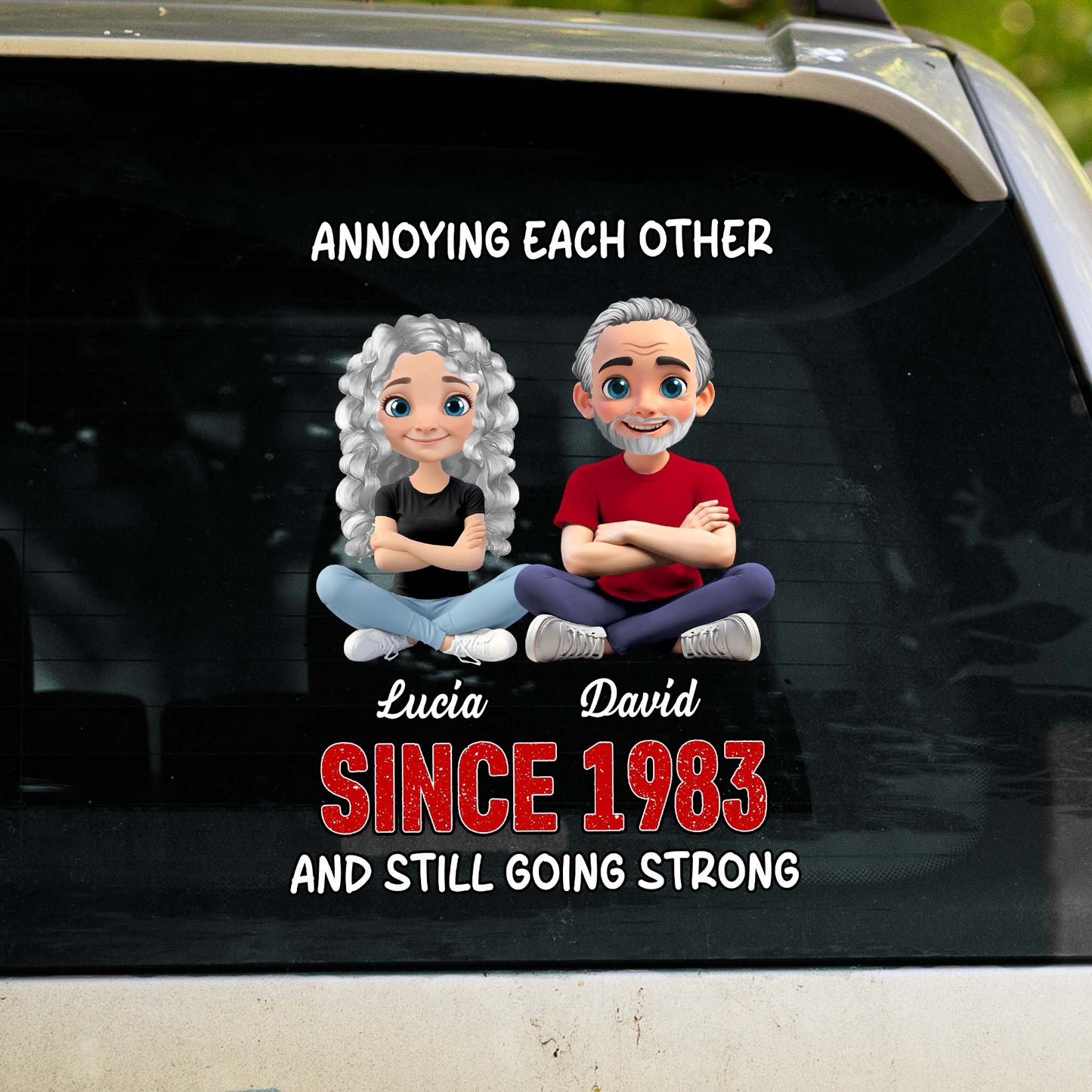 Annoying Each Other Since, Cartoon Couple Decal