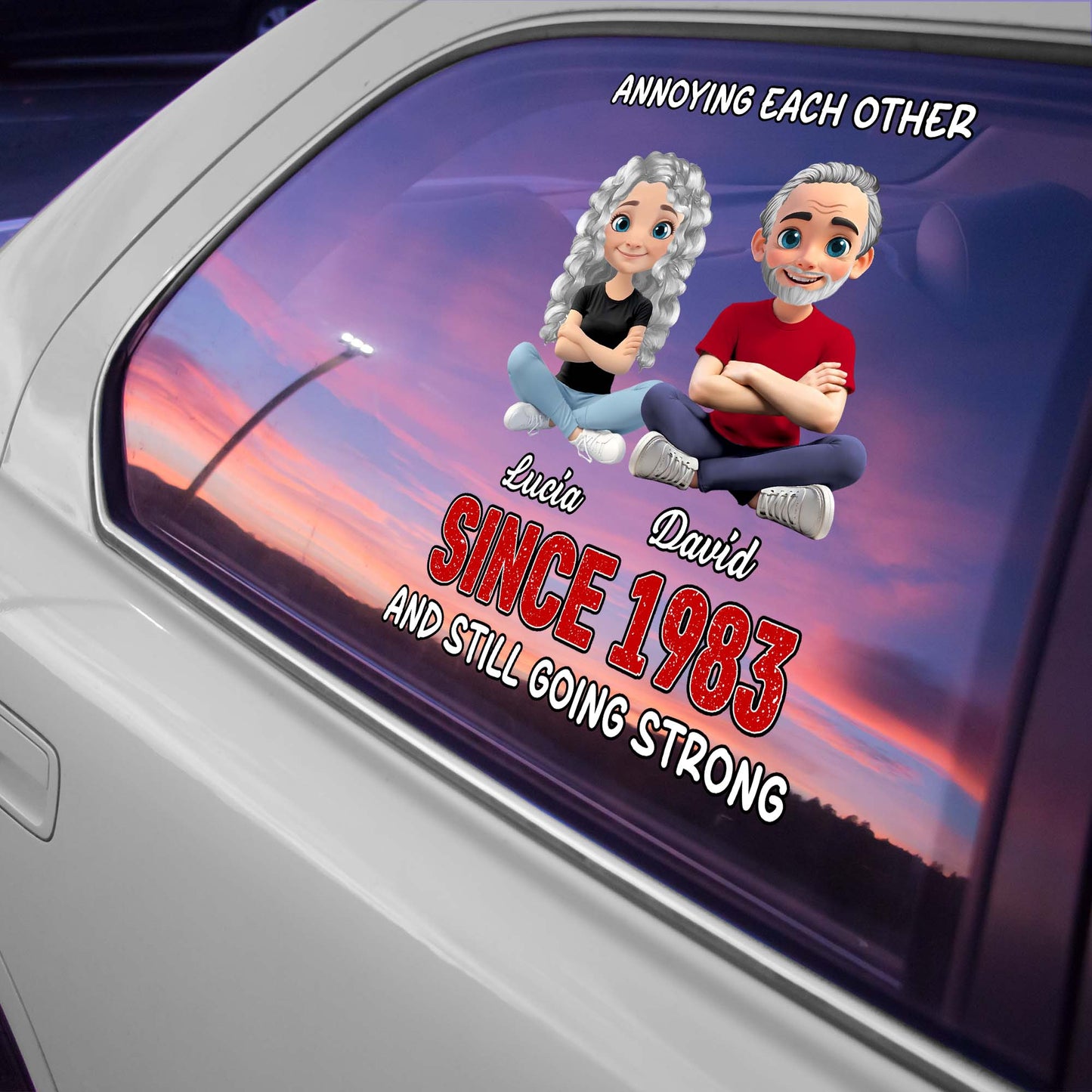 Annoying Each Other Since, Cartoon Couple Decal
