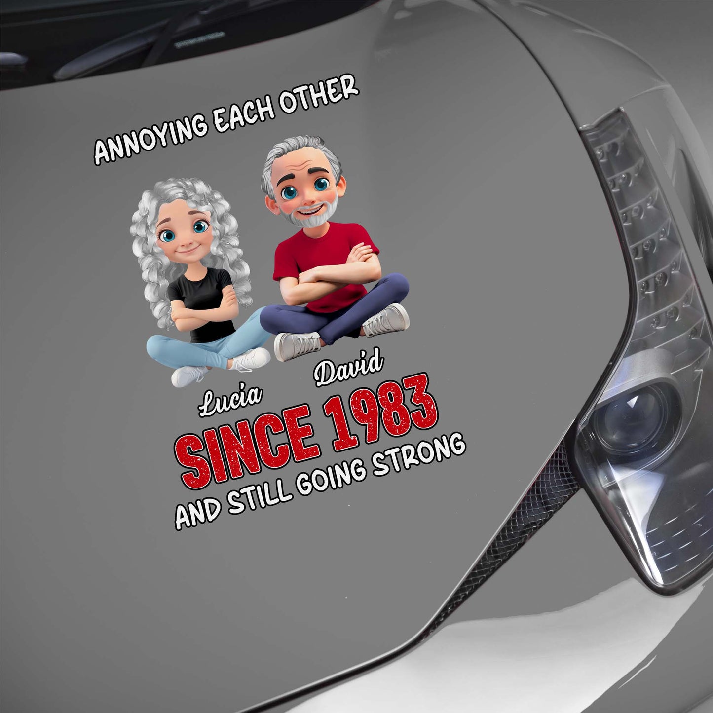 Annoying Each Other Since, Cartoon Couple Decal
