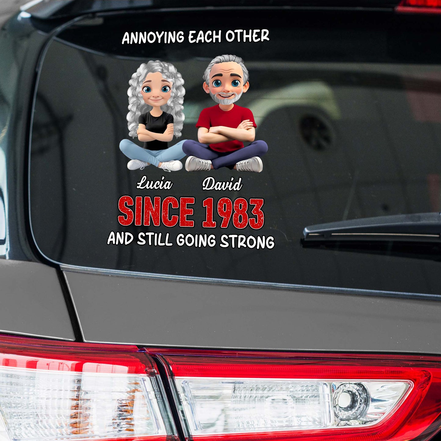 Annoying Each Other Since, Cartoon Couple Decal