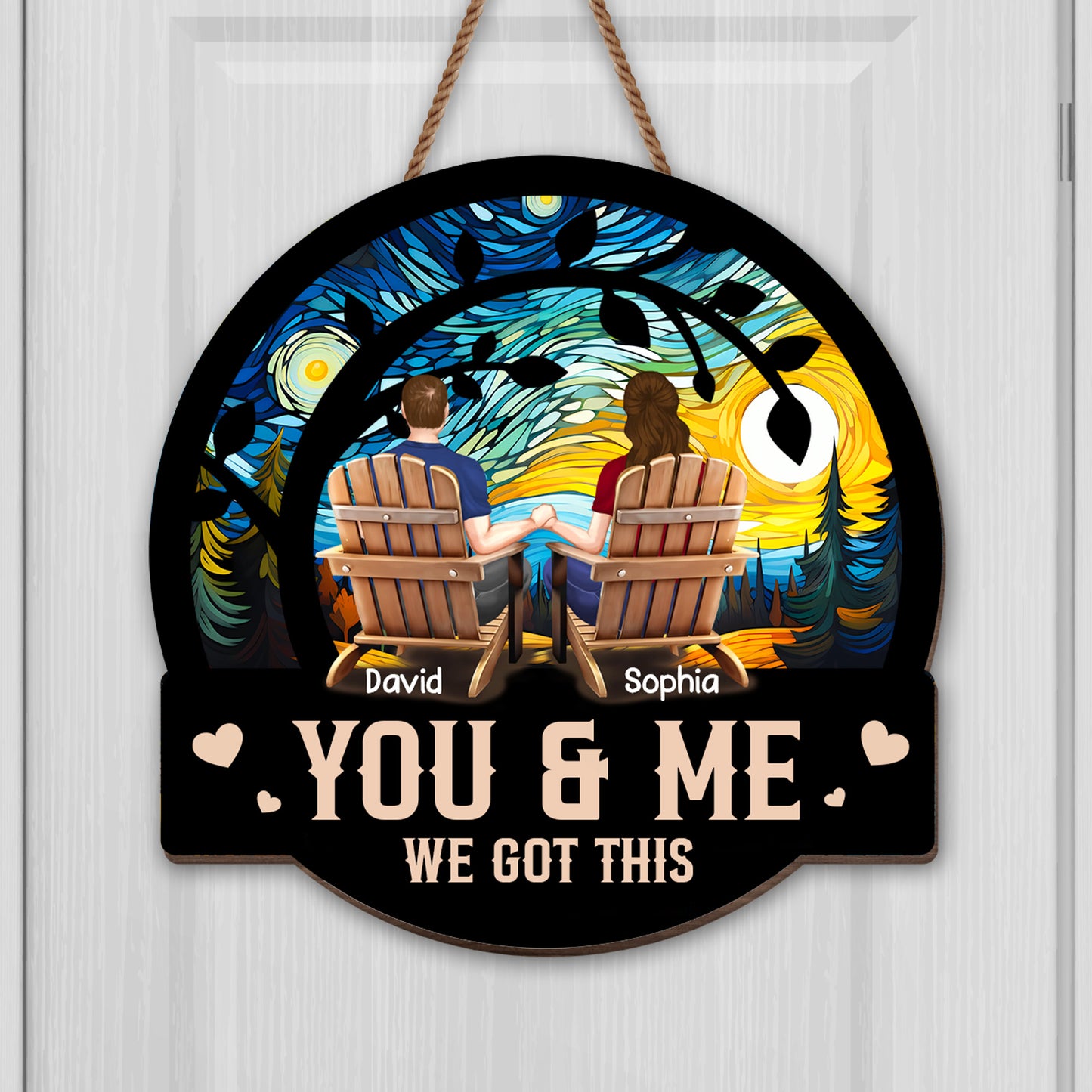 You & Me, We Got This, Couple Under Starry Night Inspired Art