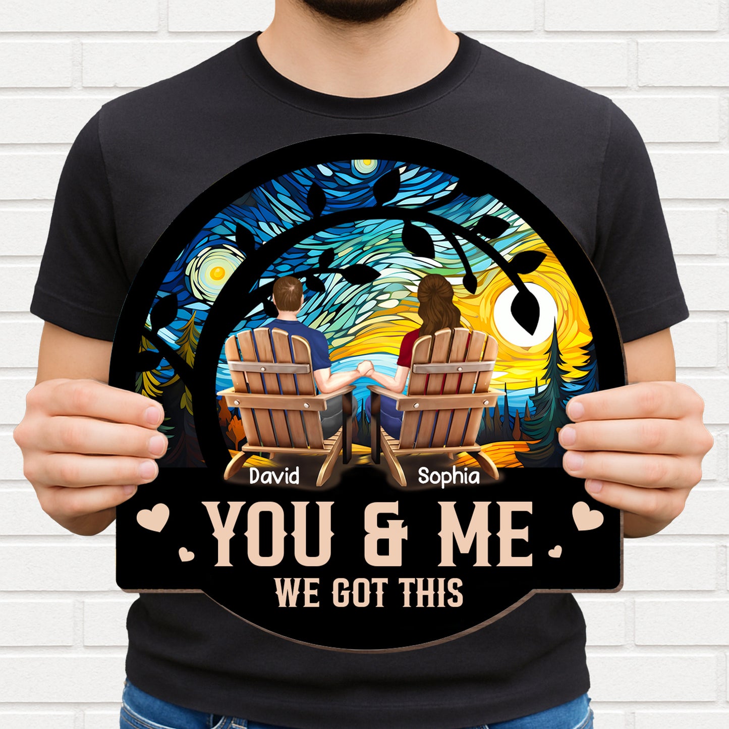 You & Me, We Got This, Couple Under Starry Night Inspired Art
