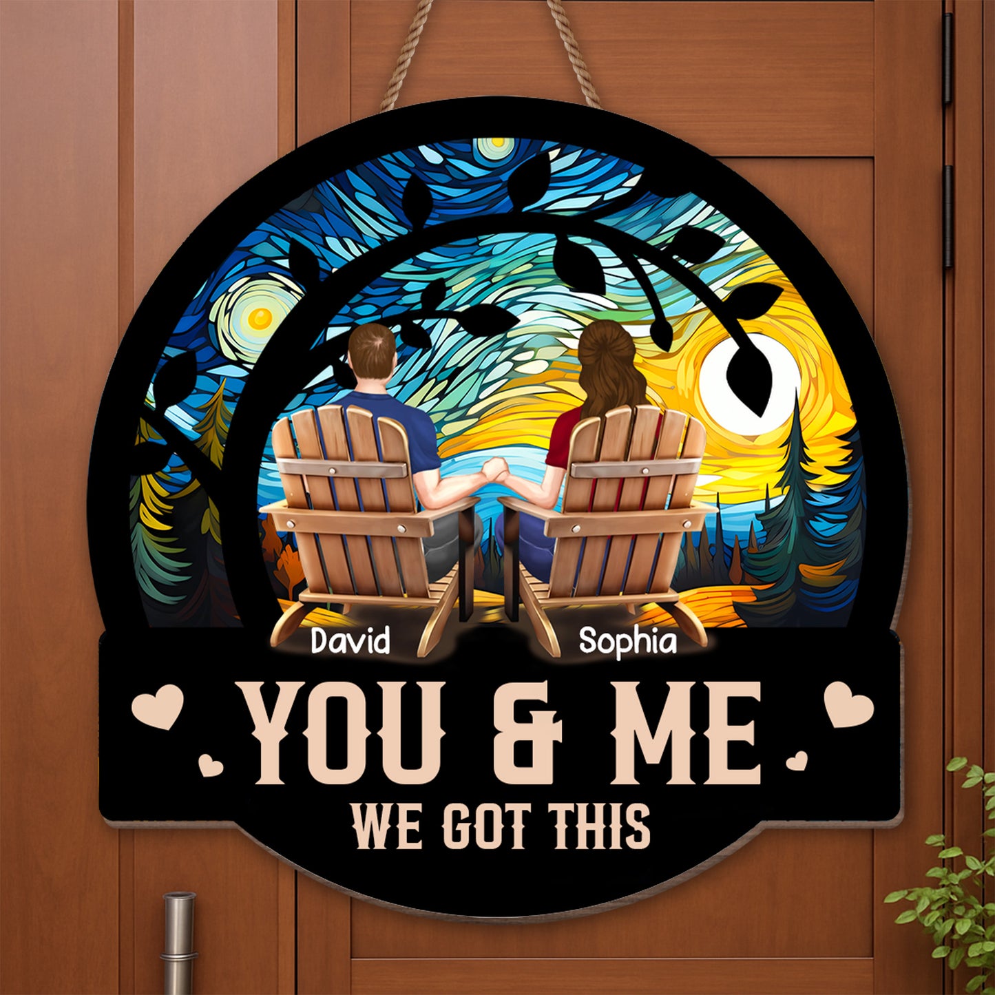 You & Me, We Got This, Couple Under Starry Night Inspired Art