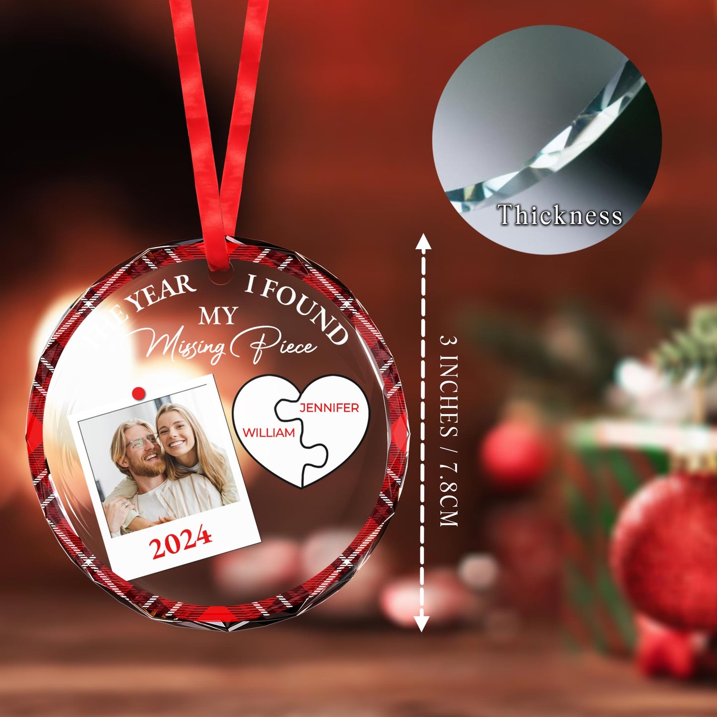 The Year I Found My Missing Piece Heart Puzzle Ornament
