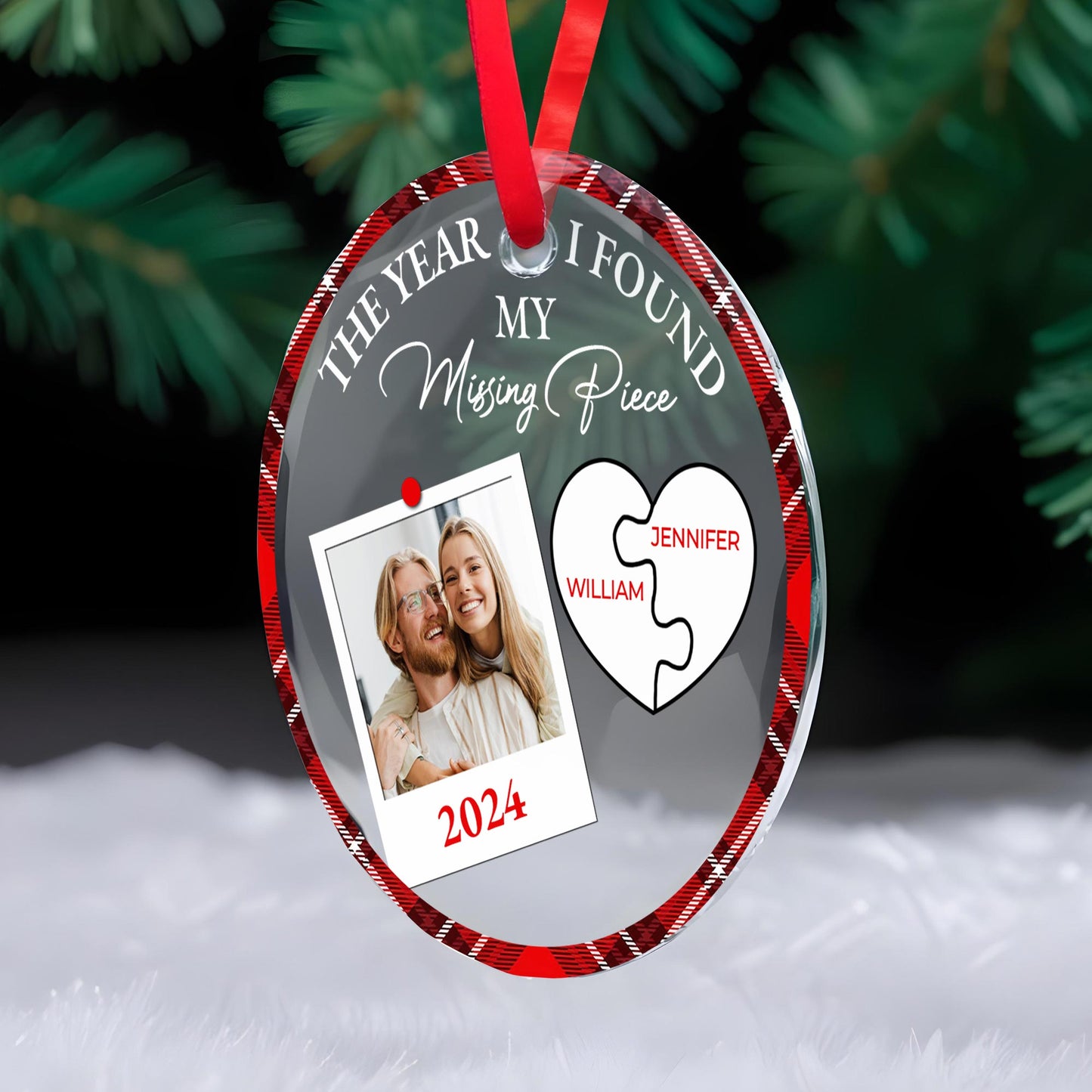 The Year I Found My Missing Piece Heart Puzzle Ornament