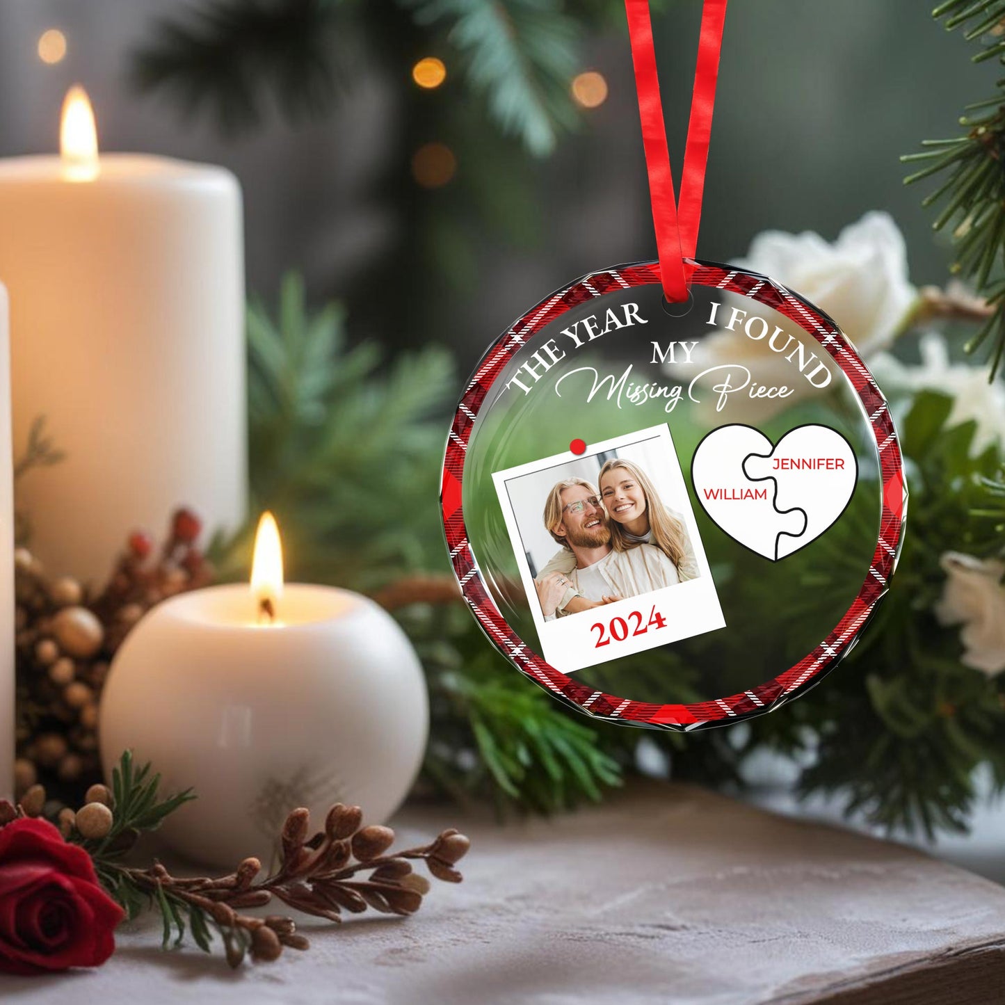 The Year I Found My Missing Piece Heart Puzzle Ornament