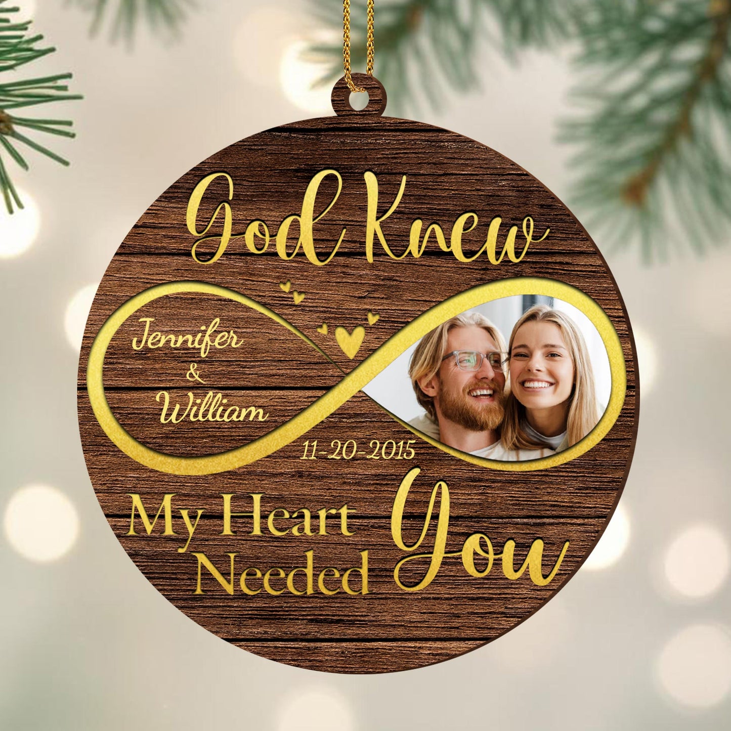 God Knew My Heart Needed You Ornament With Heart and Leaves