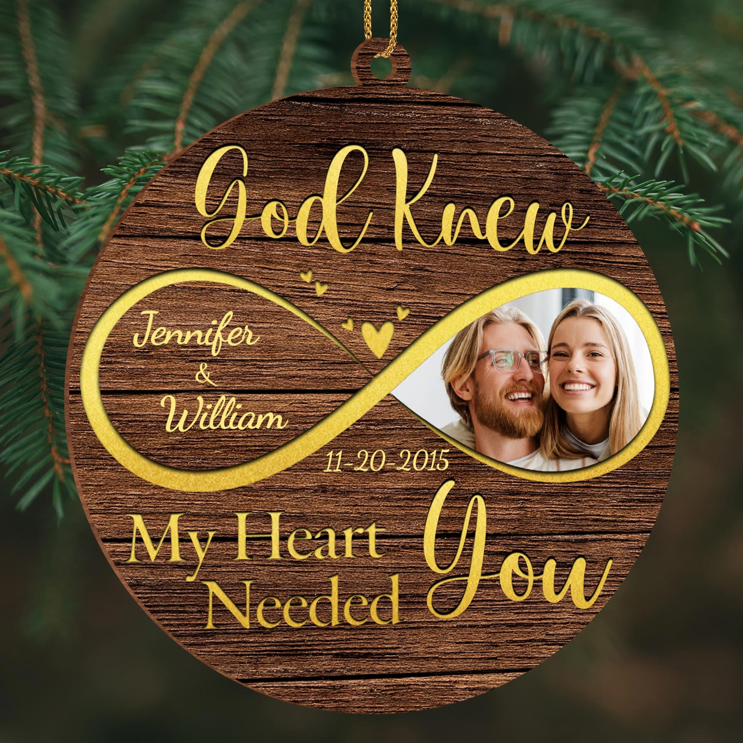 God Knew My Heart Needed You Ornament With Heart and Leaves