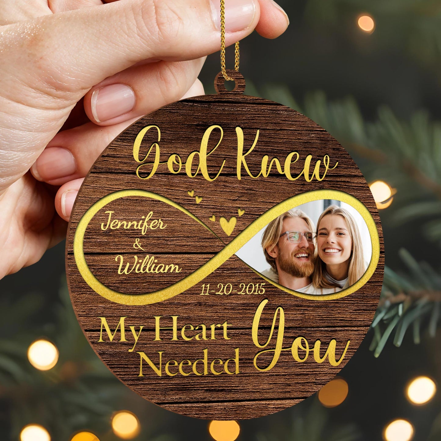 God Knew My Heart Needed You Ornament With Heart and Leaves