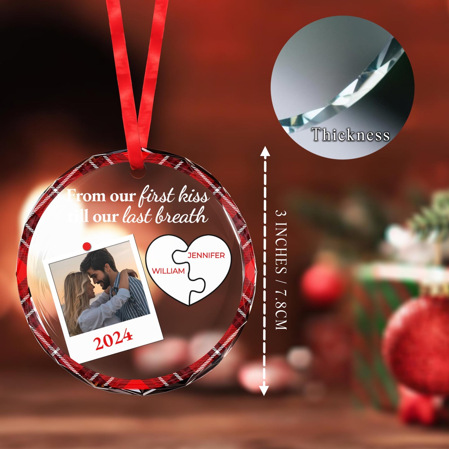 First Kiss To Last Breath Puzzle Heart Ornament