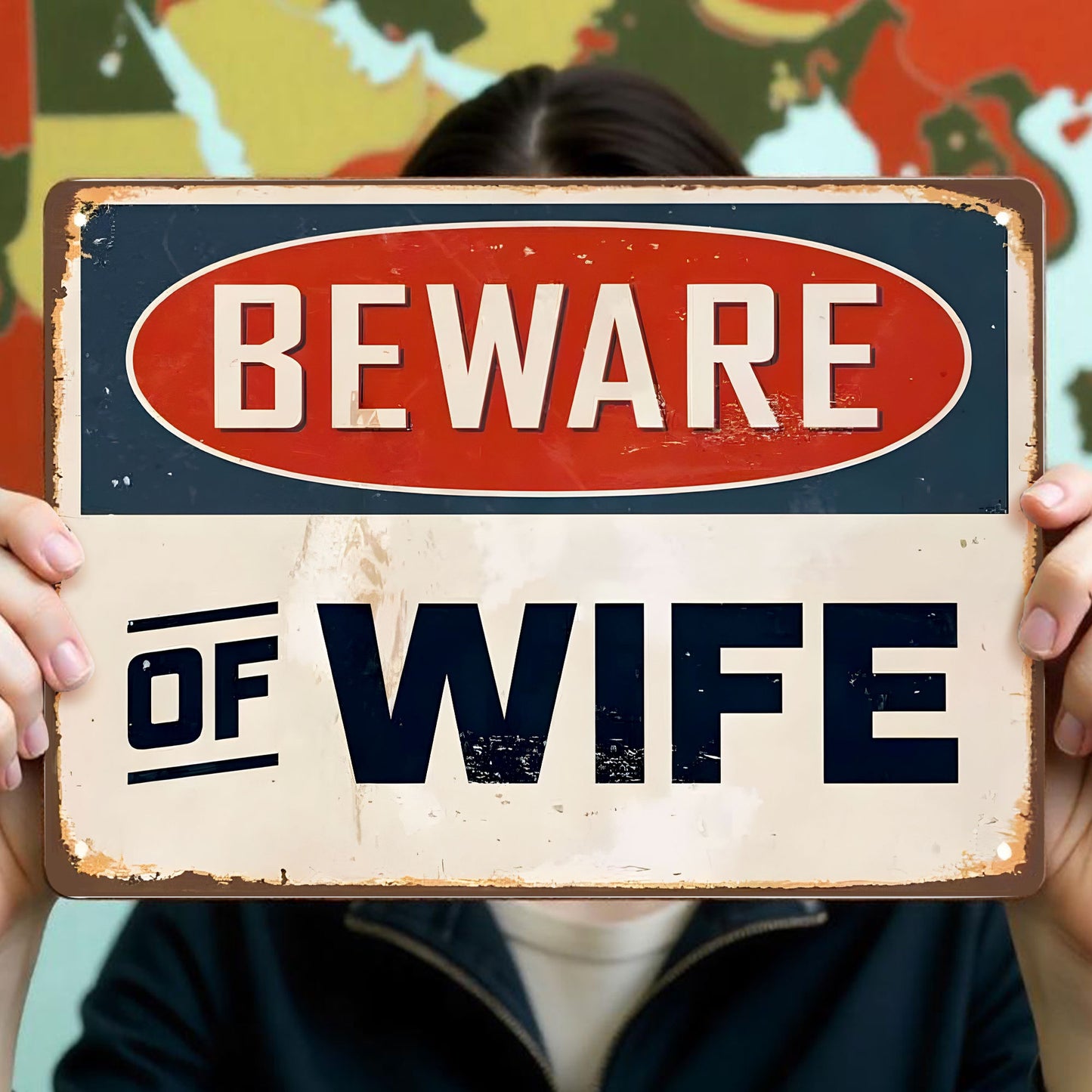 Beware Of Wife Humorous Sign