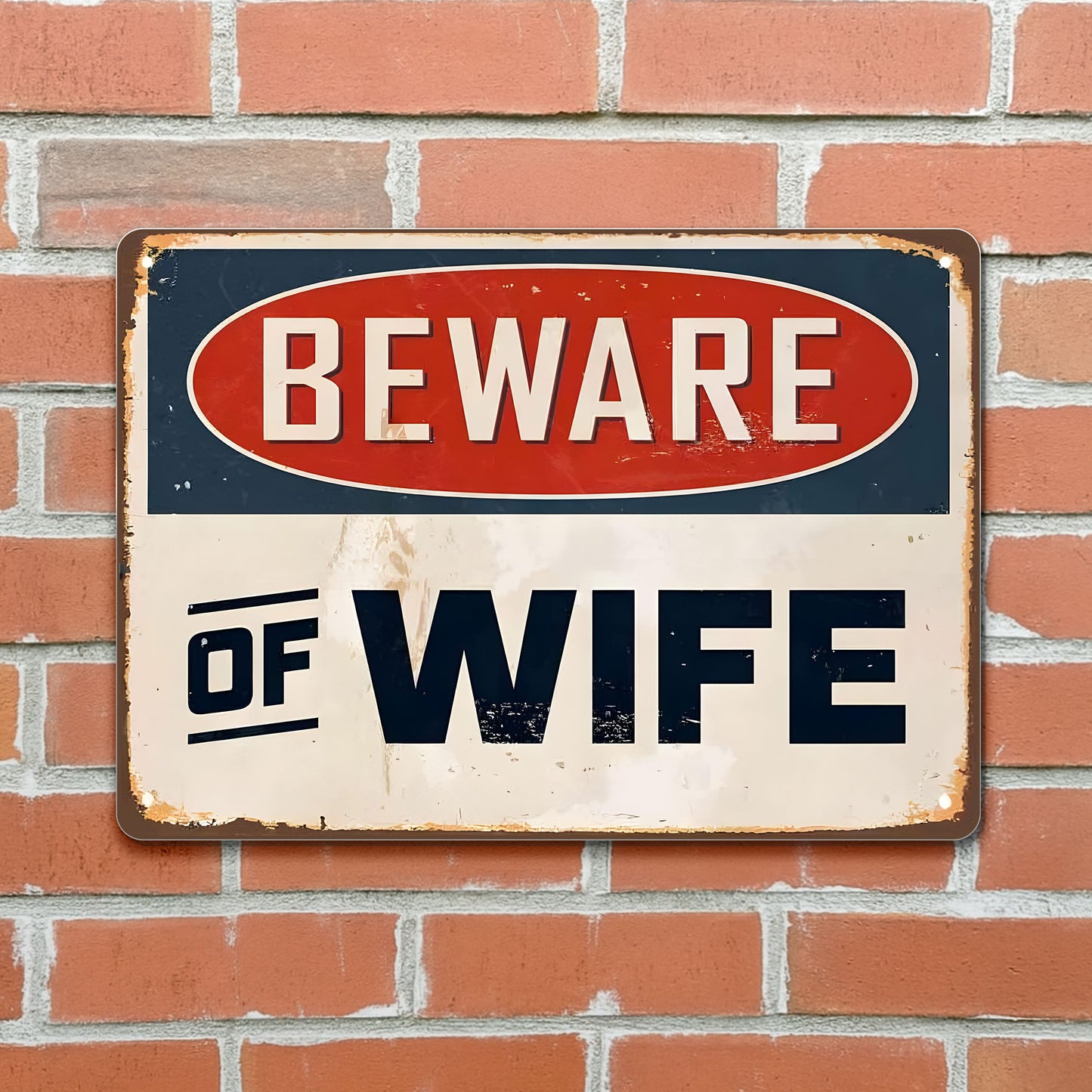 Beware Of Wife Humorous Sign
