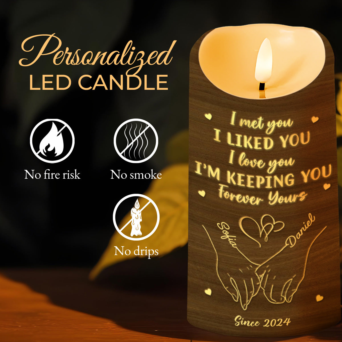 I Met You, I Liked You, Forever Yours Love Symbol Design
