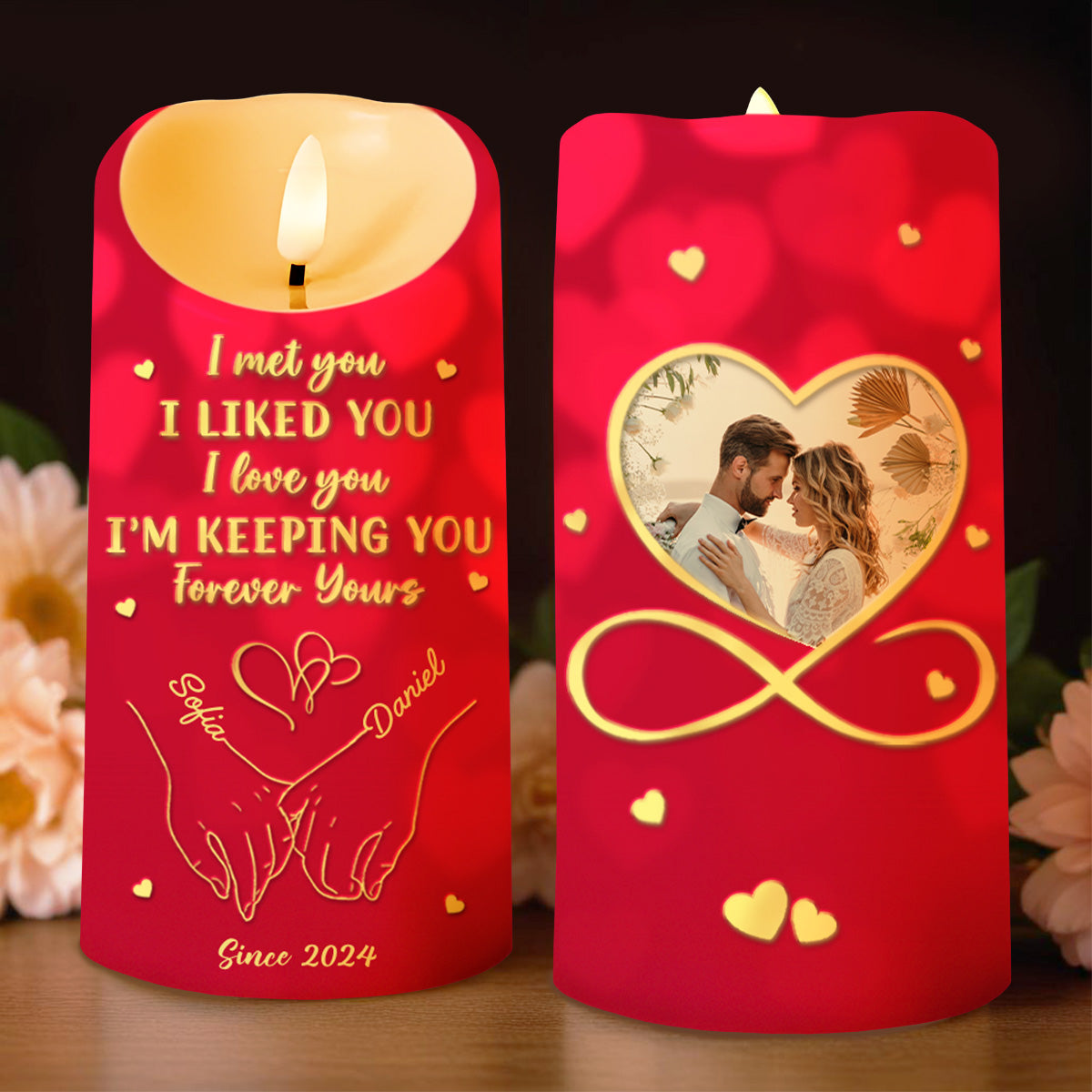 I Met You, I Liked You, Forever Yours Love Symbol Design