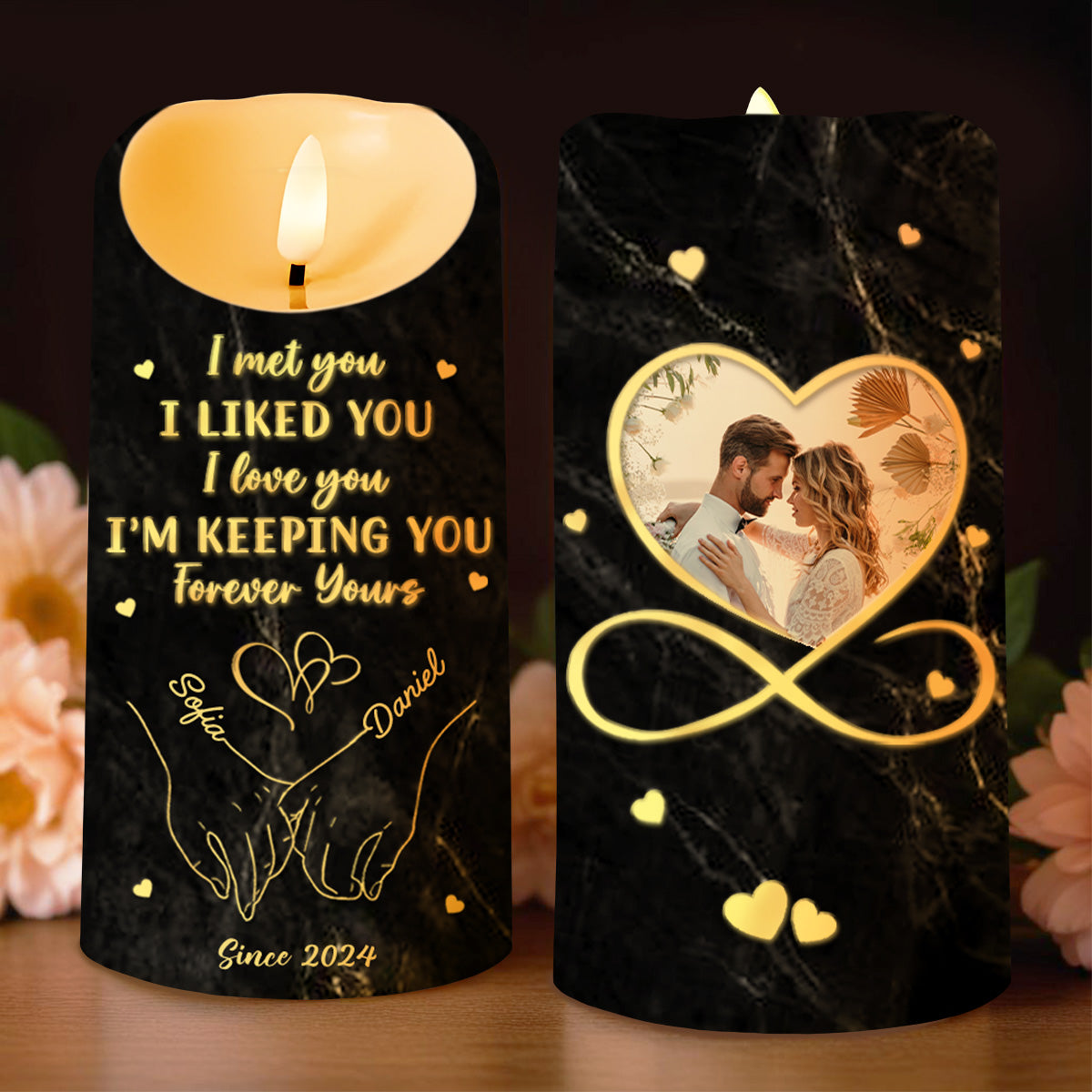 I Met You, I Liked You, Forever Yours Love Symbol Design