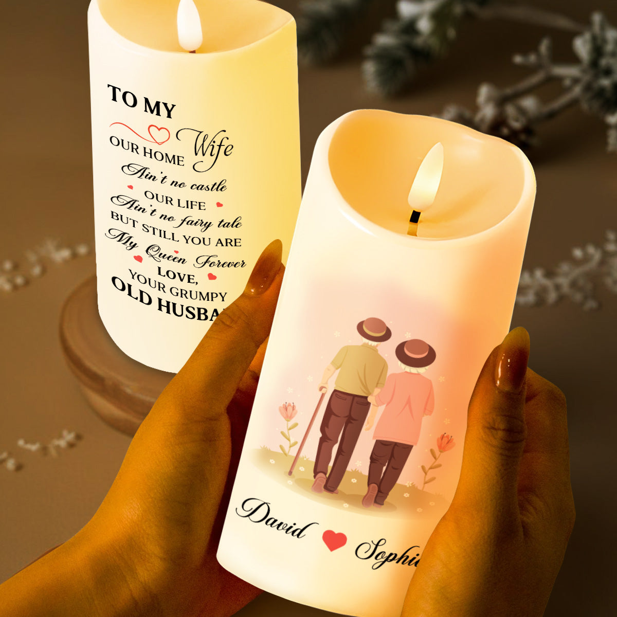 Romantic Queen Forever Message Candle For Wife