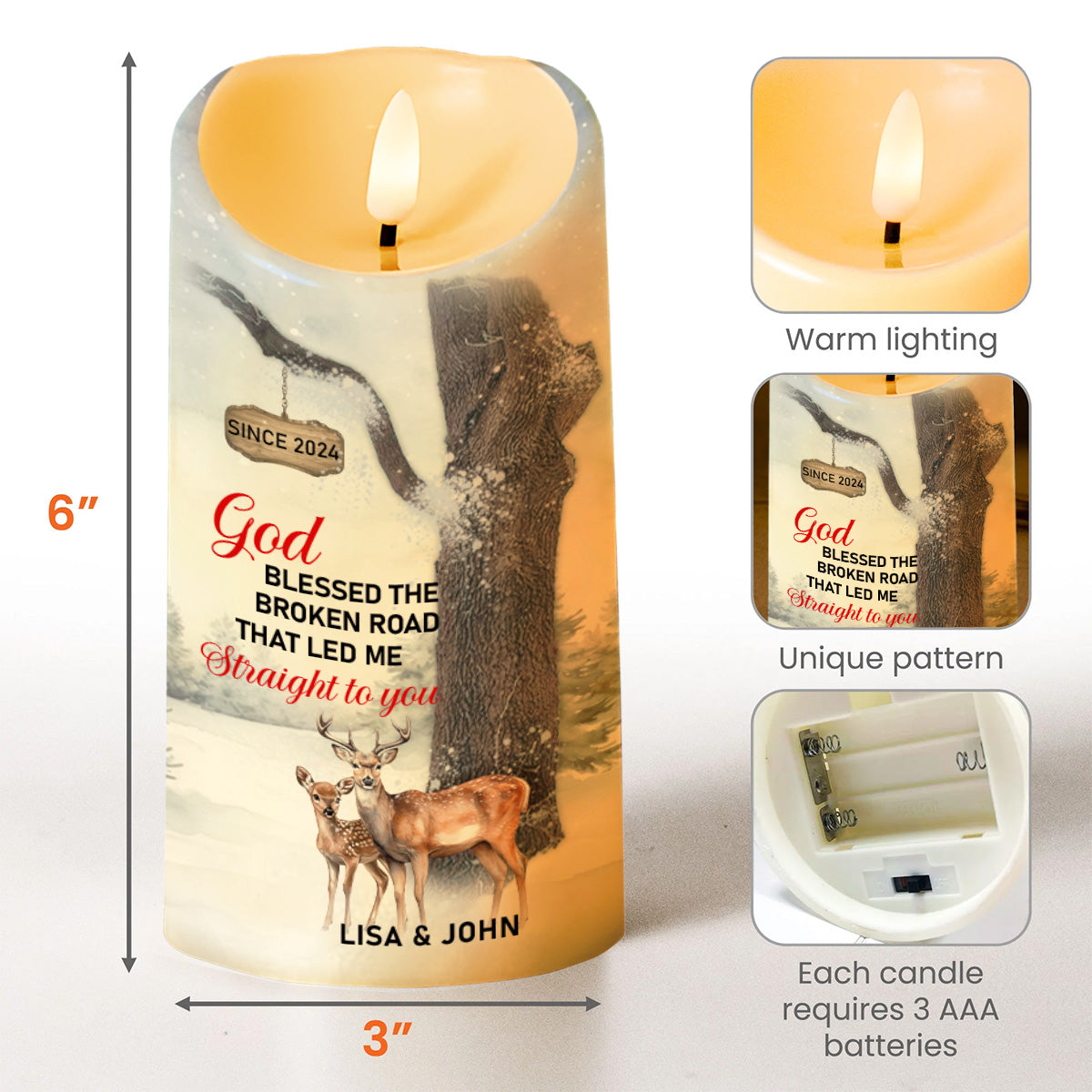 God Blessed Road Love Forever Deer and Tree Design