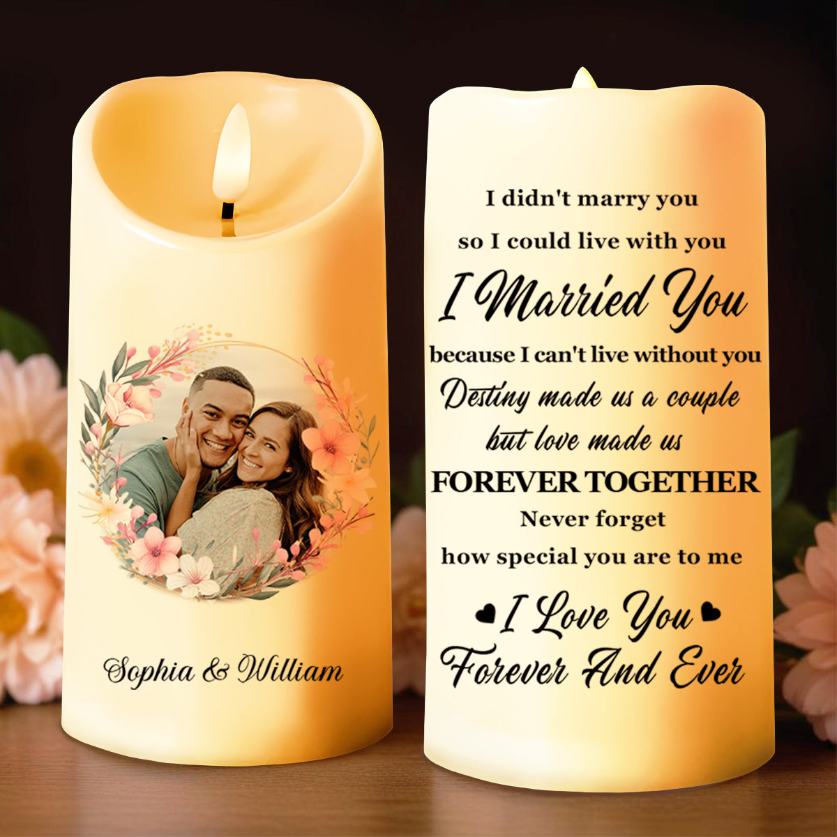 Love Made Us Forever Together Floral Couple Design