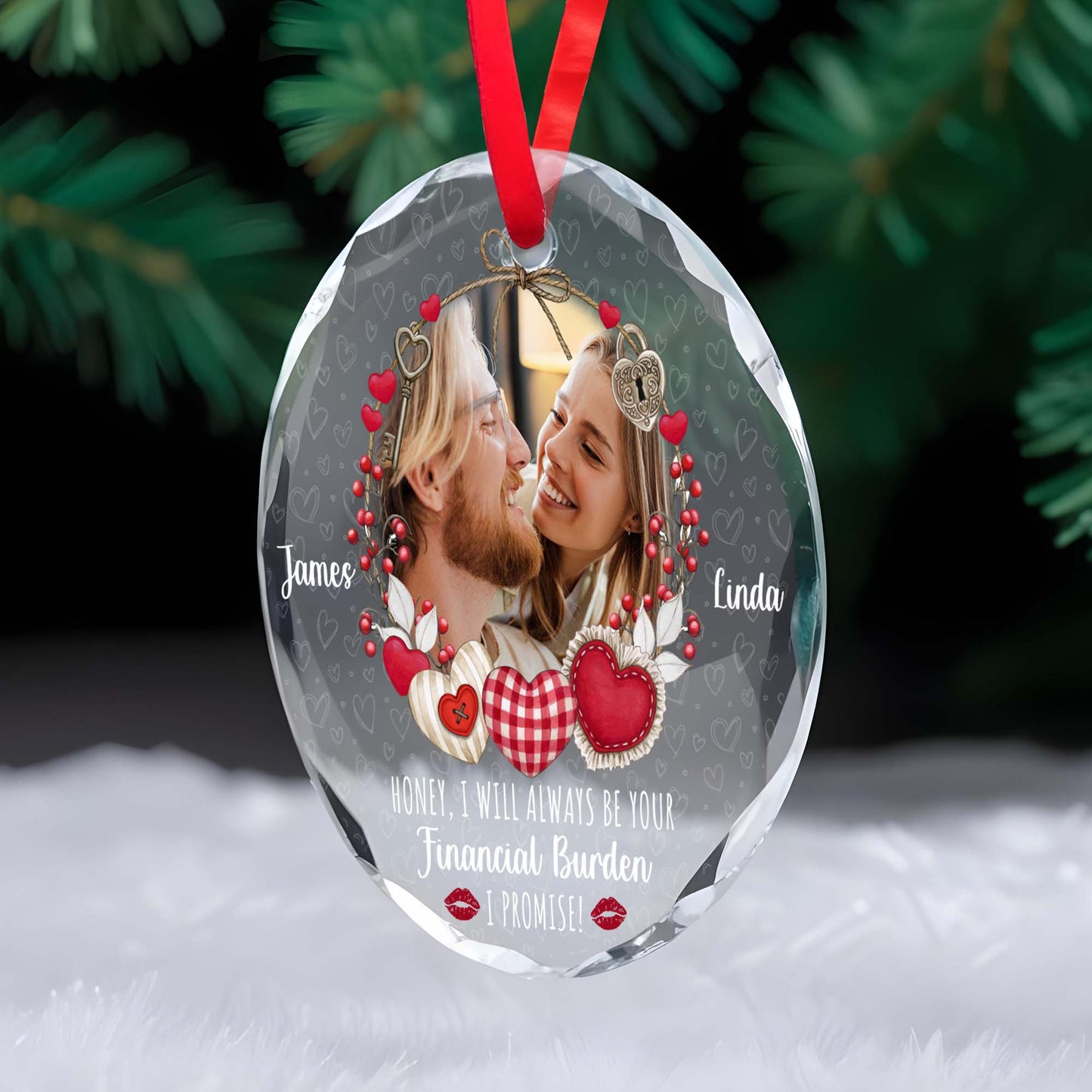 Hearts And Lips Financial Burden Promise Circle Glass