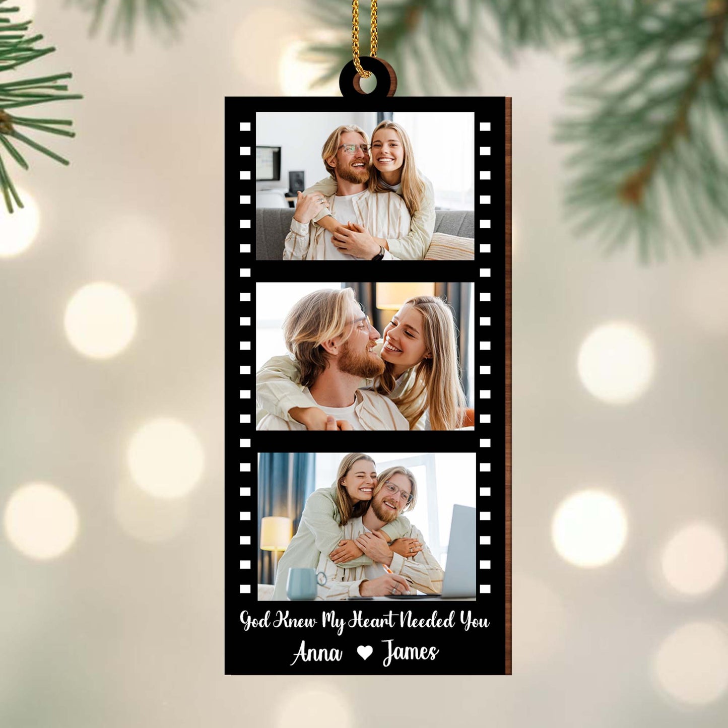God Knew My Heart Needed You, Couple Photo Ornament