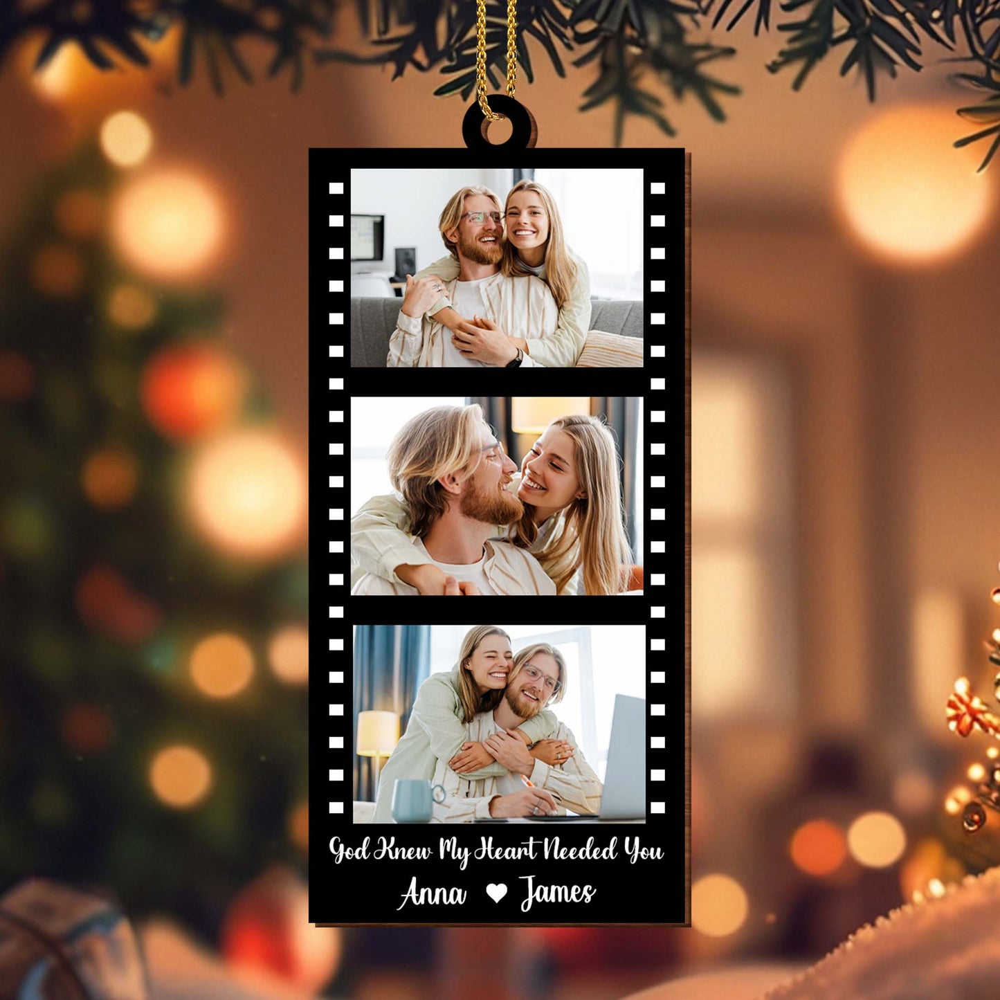 God Knew My Heart Needed You, Couple Photo Ornament