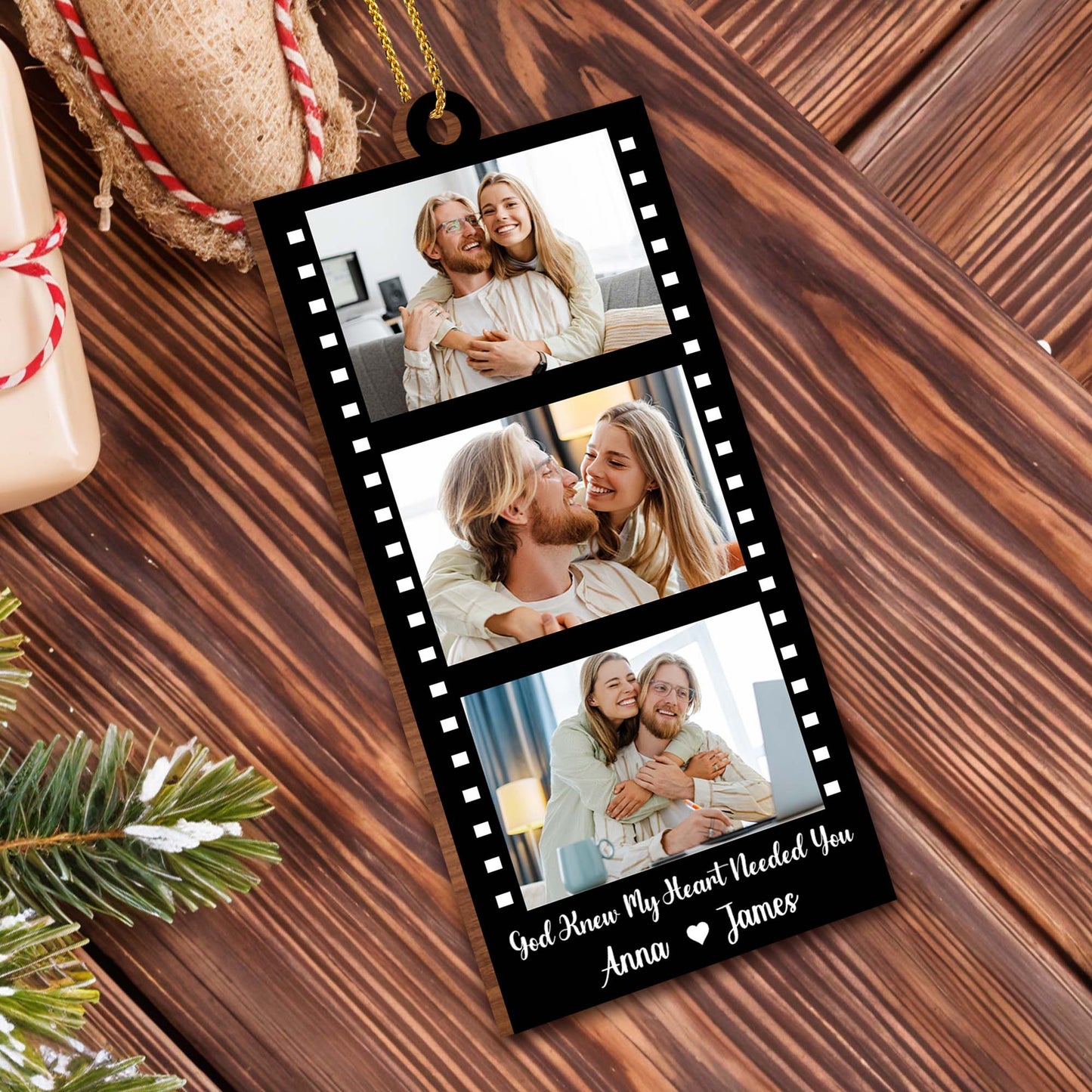 God Knew My Heart Needed You, Couple Photo Ornament