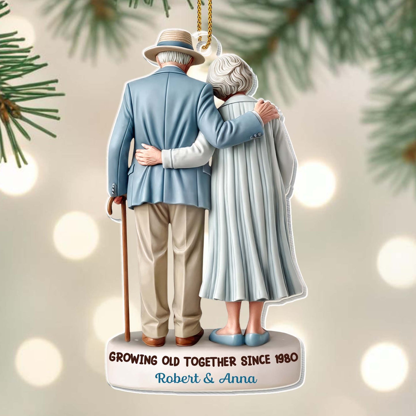 Growing Old Together, Elderly Couple Embrace