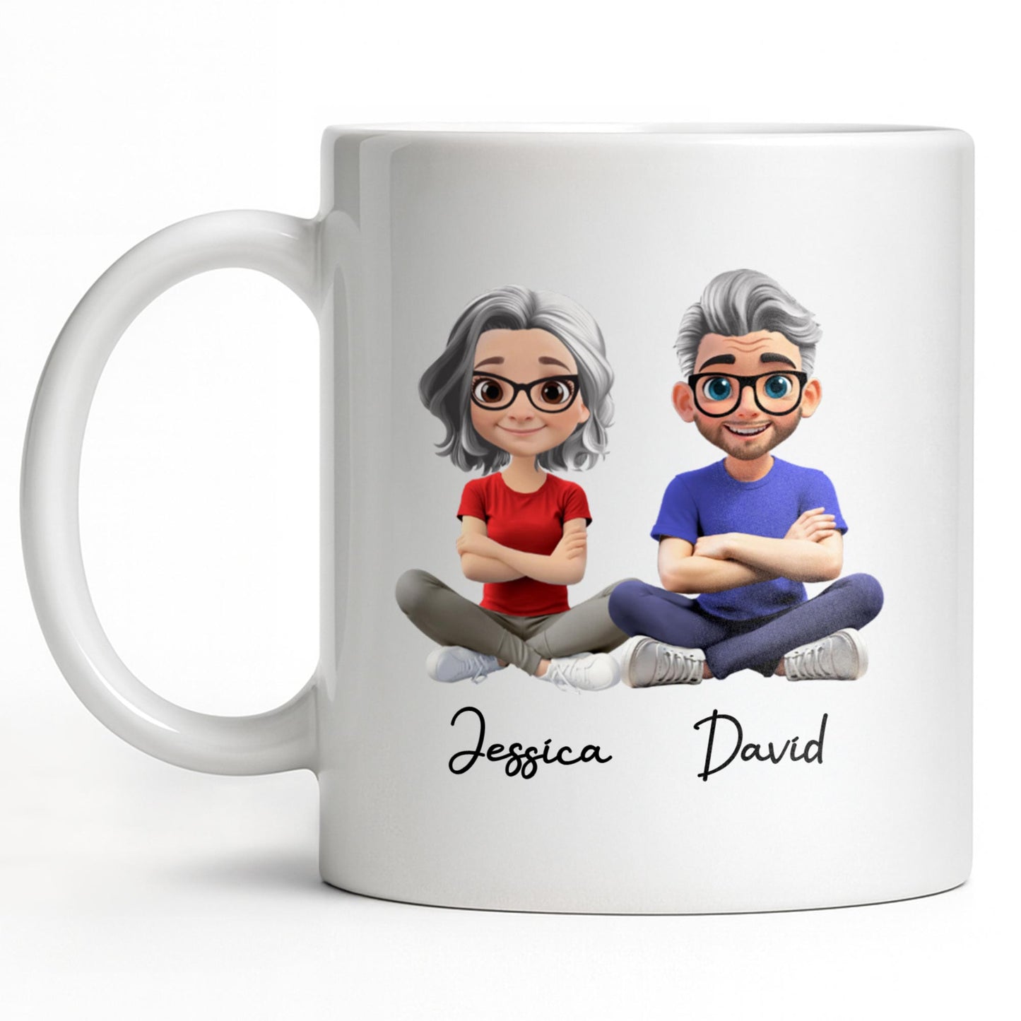 Celebrate Your Special Bond With Custom Cartoon Figures - Personalized Custom Coffee Mug - CPL1018_MG