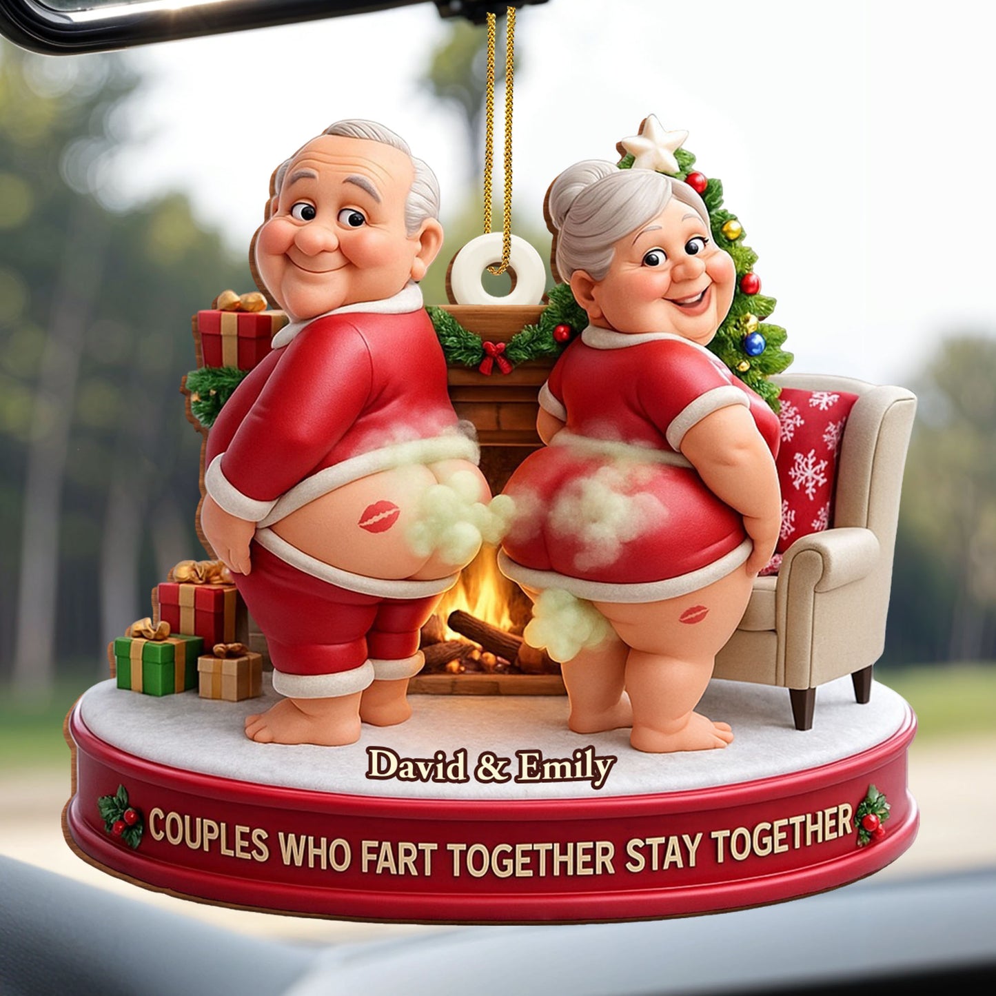 Couples Who Fart Together Stay Together, Elderly Couple Christmas Ornament